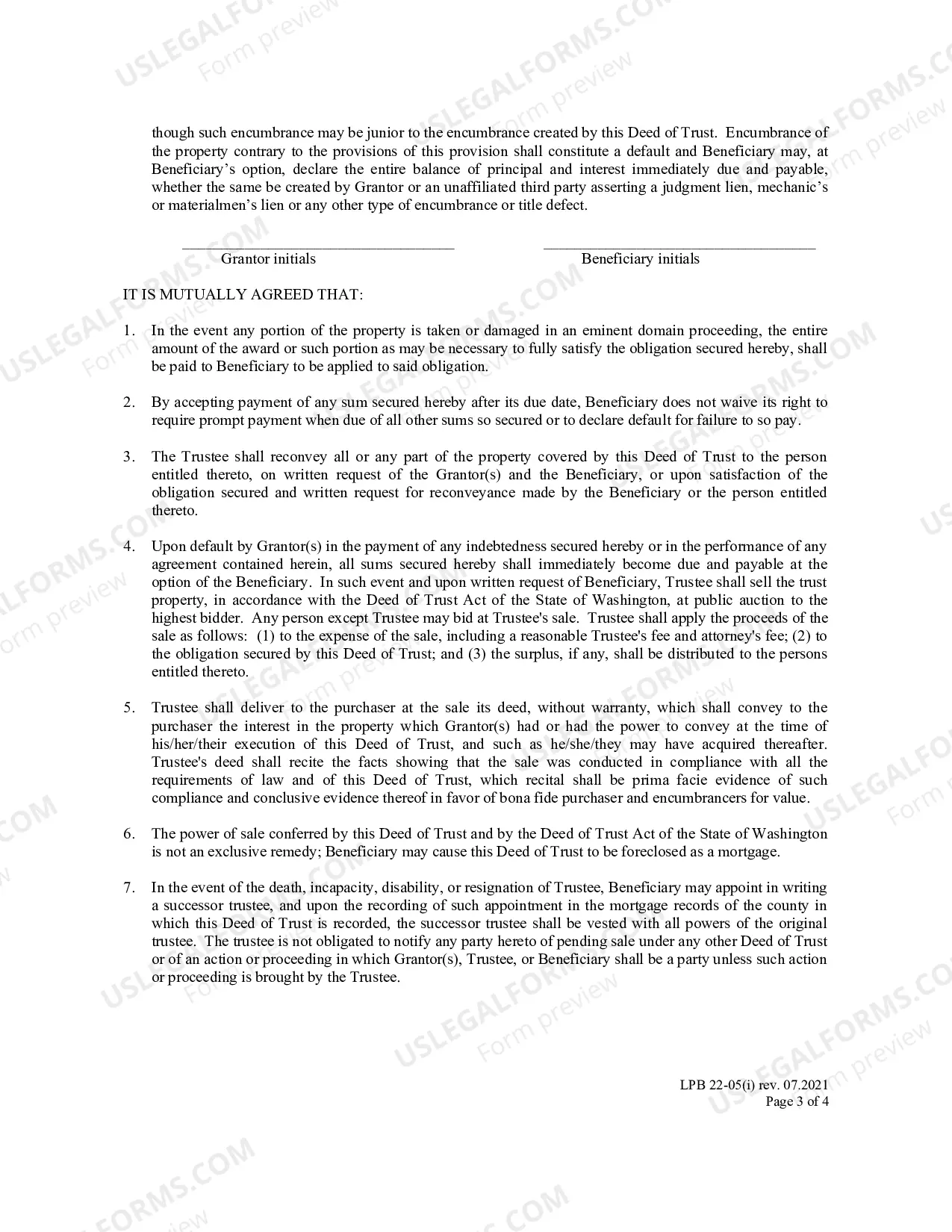 Preview Deed of Trust Long Form