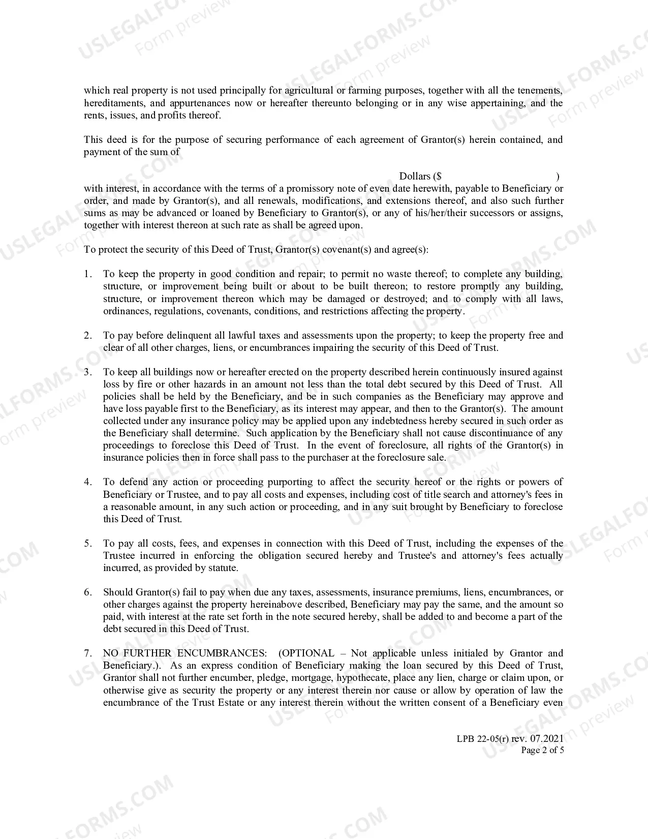 Preview Deed of Trust Long Form
