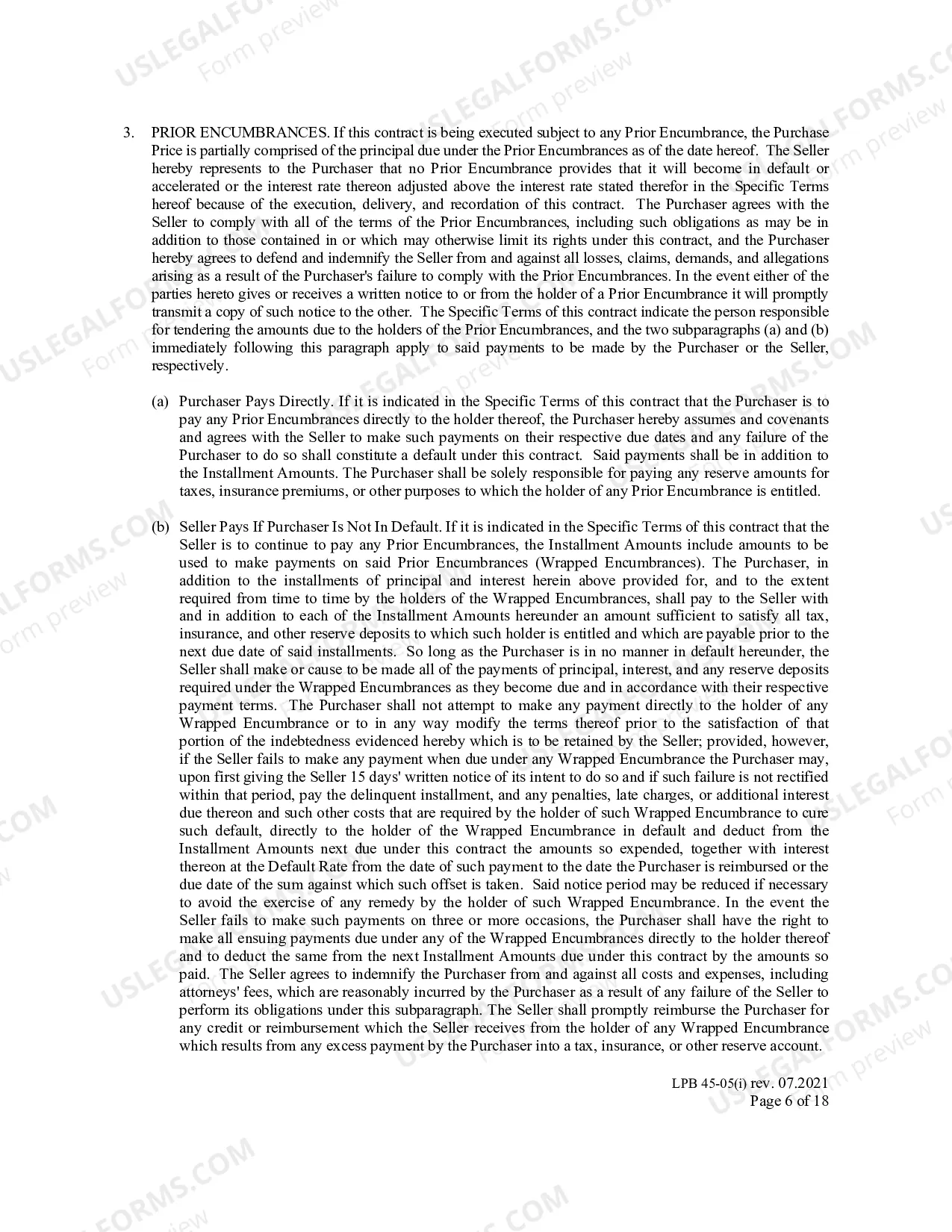 Preview Real Estate Contract- Long Form