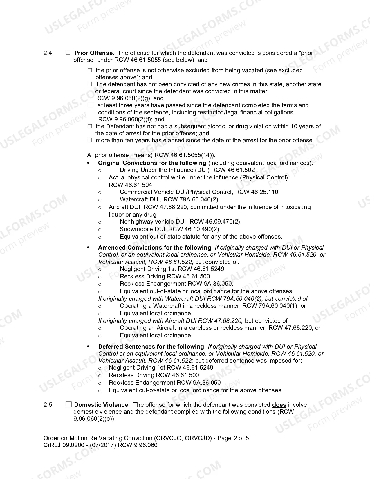 Preview Order On Motion Re Vacating Conviction