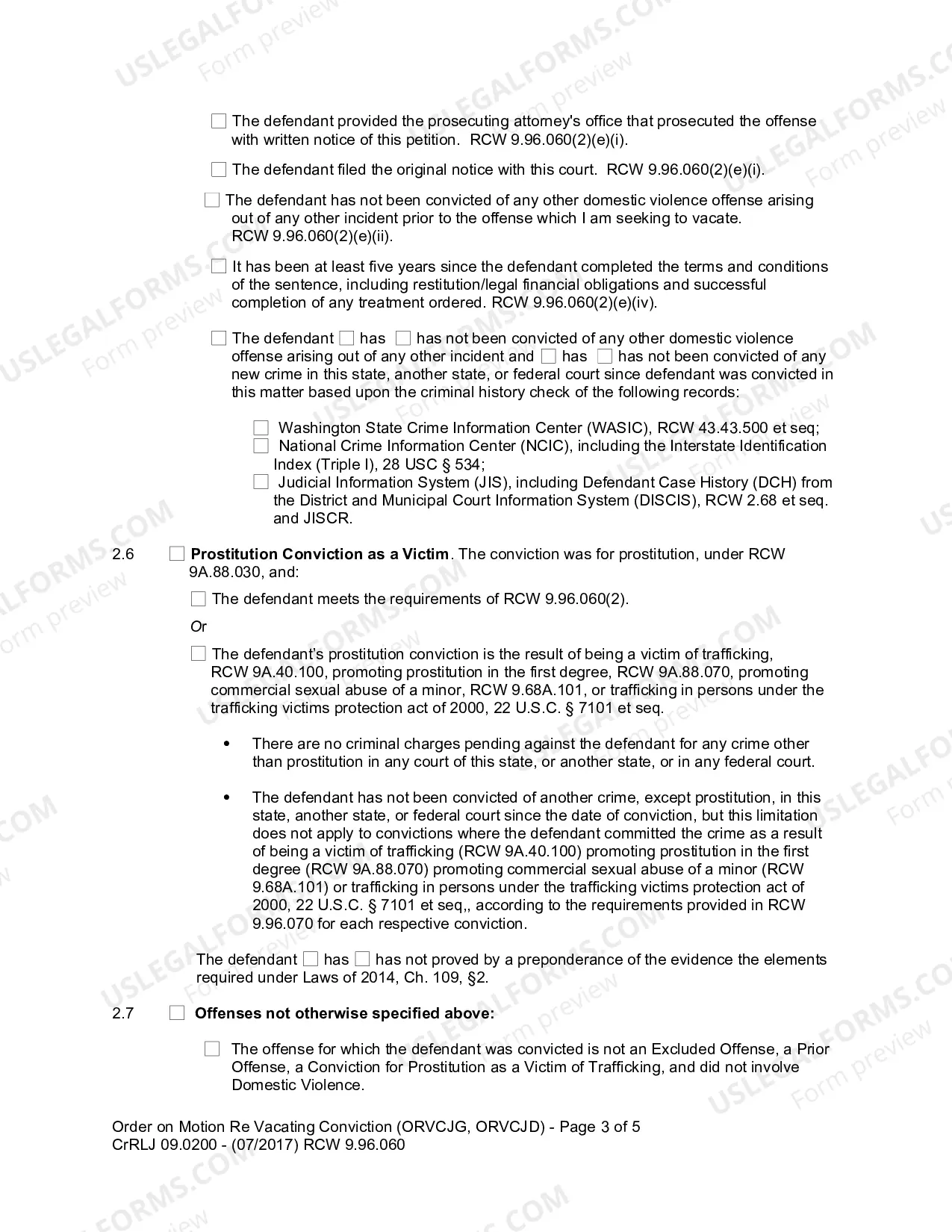 Preview Order On Motion Re Vacating Conviction