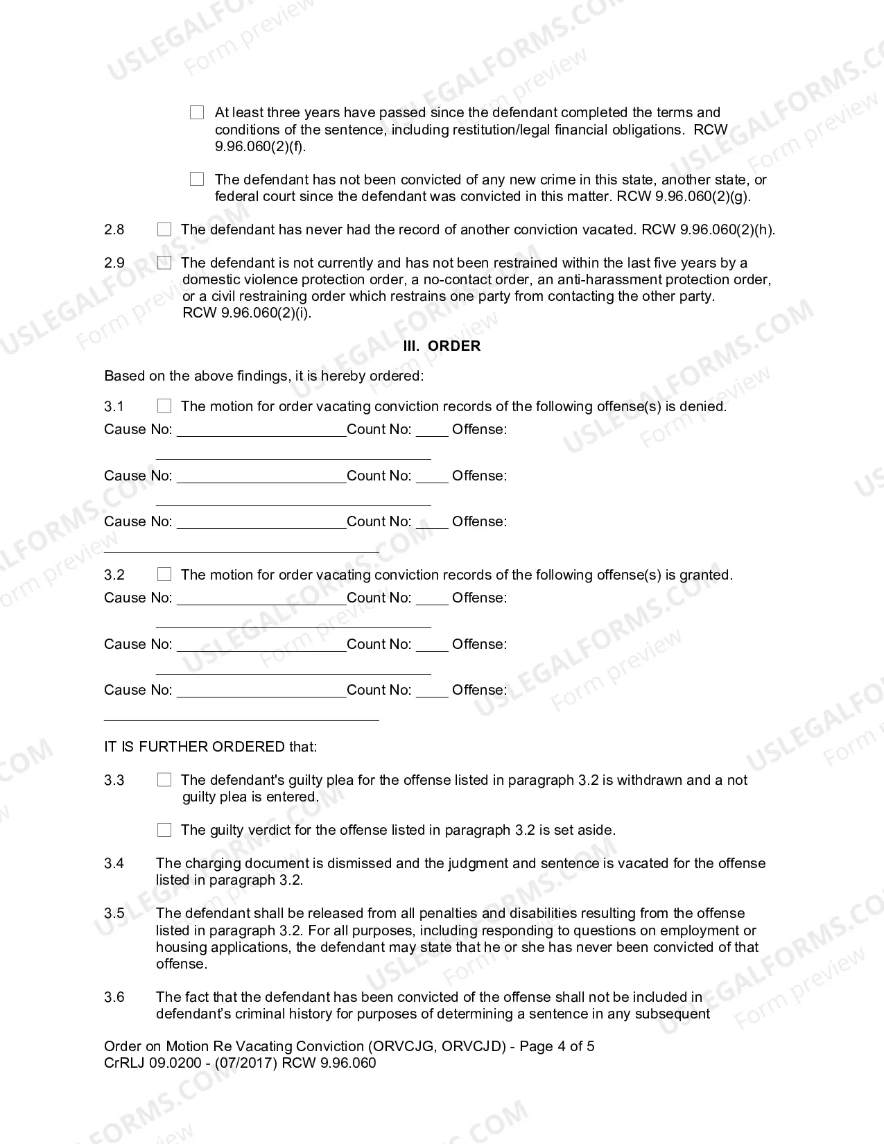 Preview Order On Motion Re Vacating Conviction