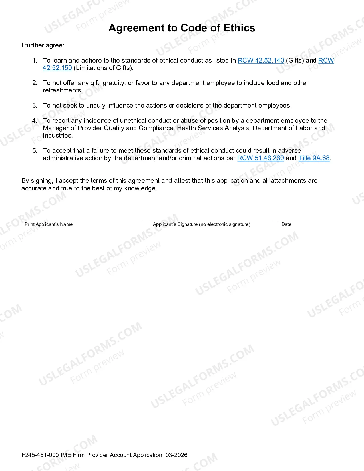 Preview Provider Account Application