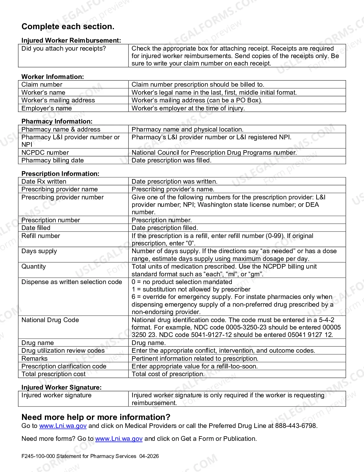Preview Statement For Pharmacy Services