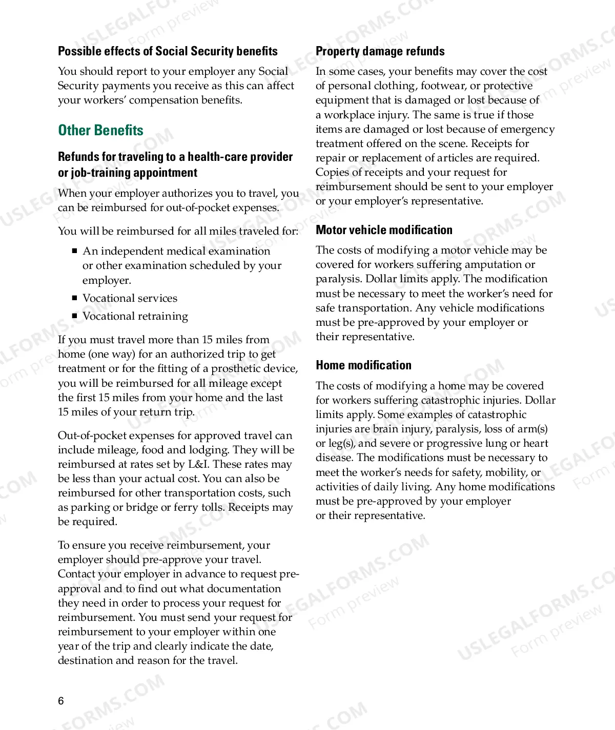 Preview A Guide to Workers' Compensation Benefits For Employees of Self-Insured Businesses