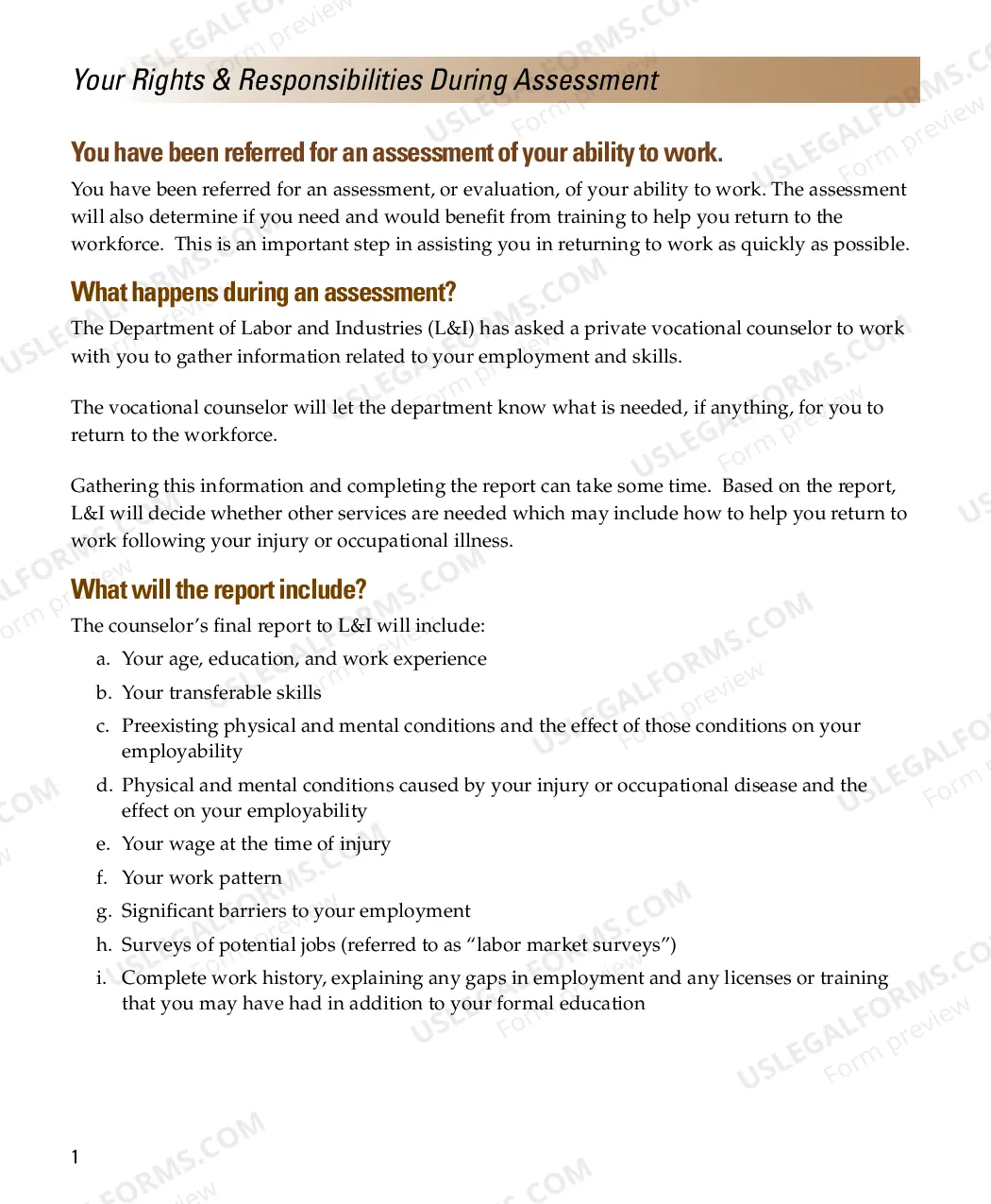 Preview Assessing Your Ability to Work: Your Rights and Responsibilities