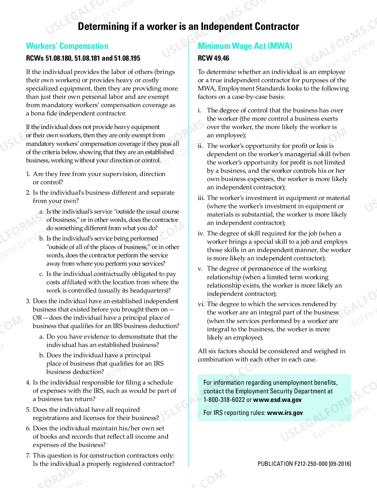 Preview Independent Contractor or Covered Worker? - Your rights to workers' compensation, minimum wage and overtime