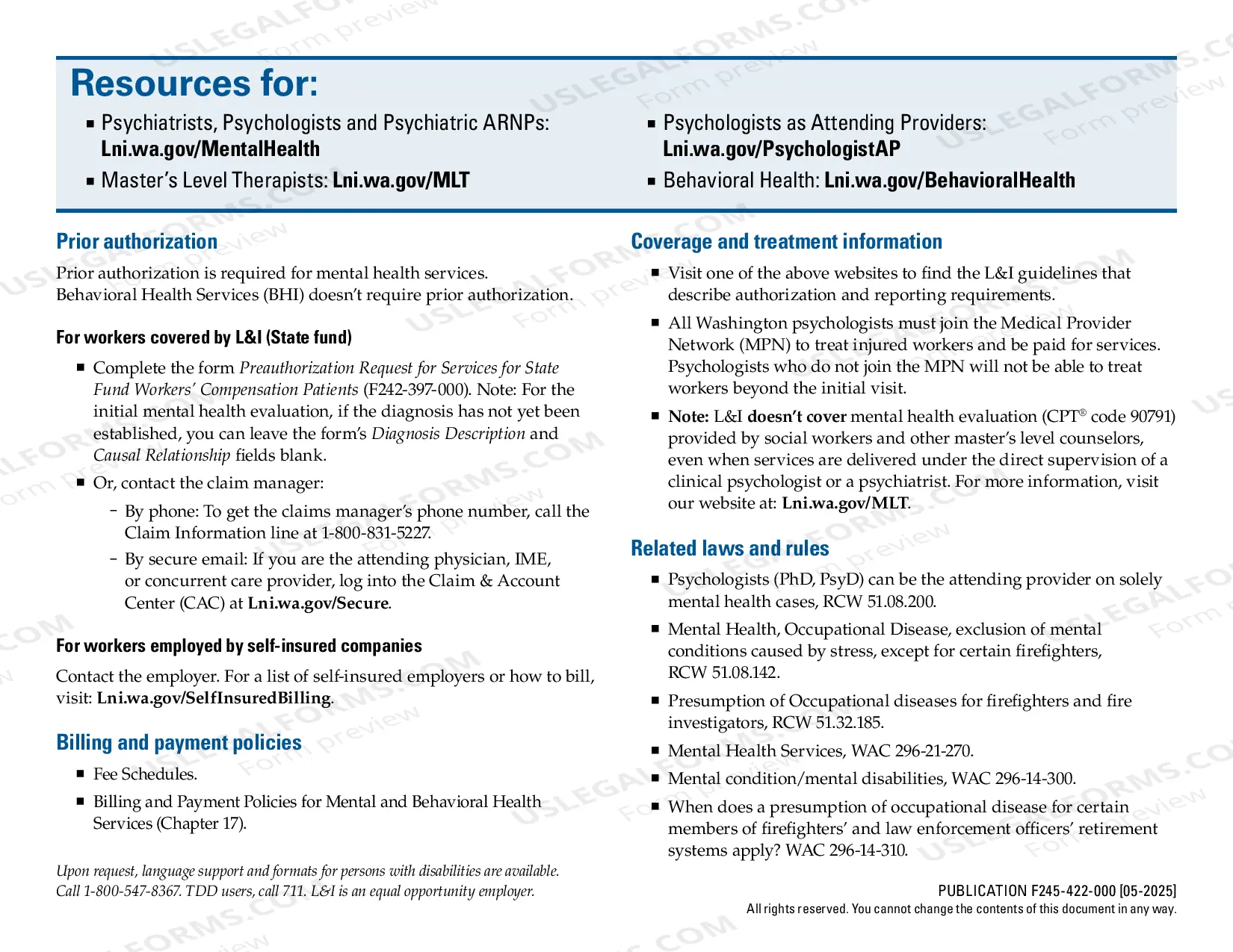 Preview Mental Health Services Fee Schedule