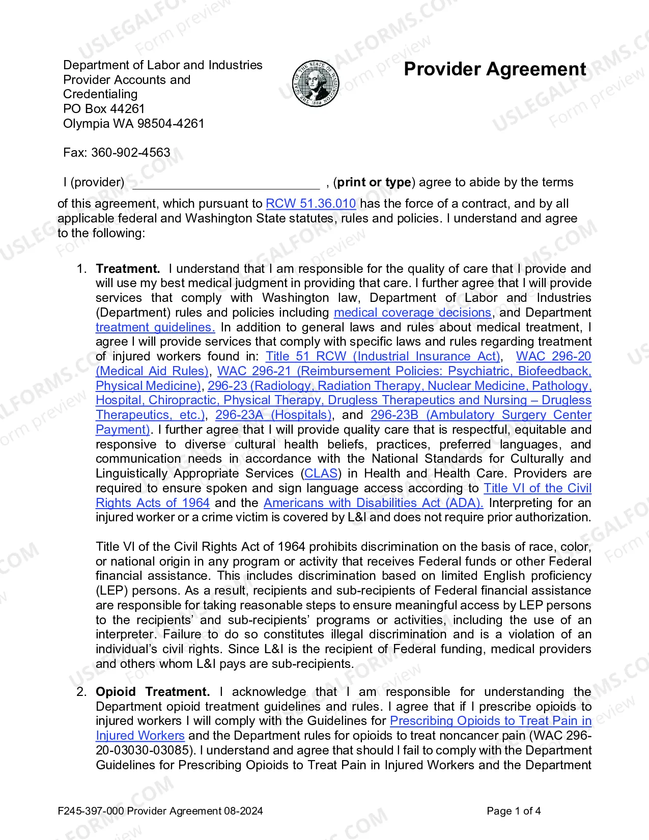 Preview Submission of Provider Credentials for Interpretive Services