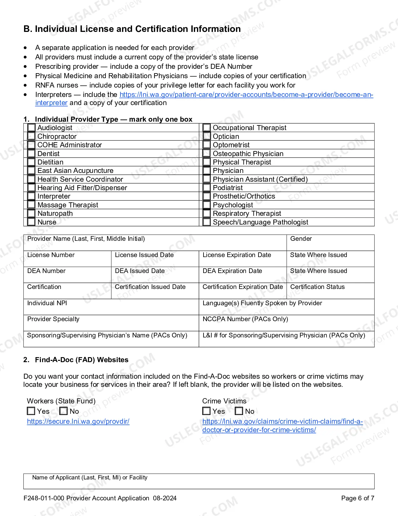 Preview Submission of Provider Credentials for Interpretive Services