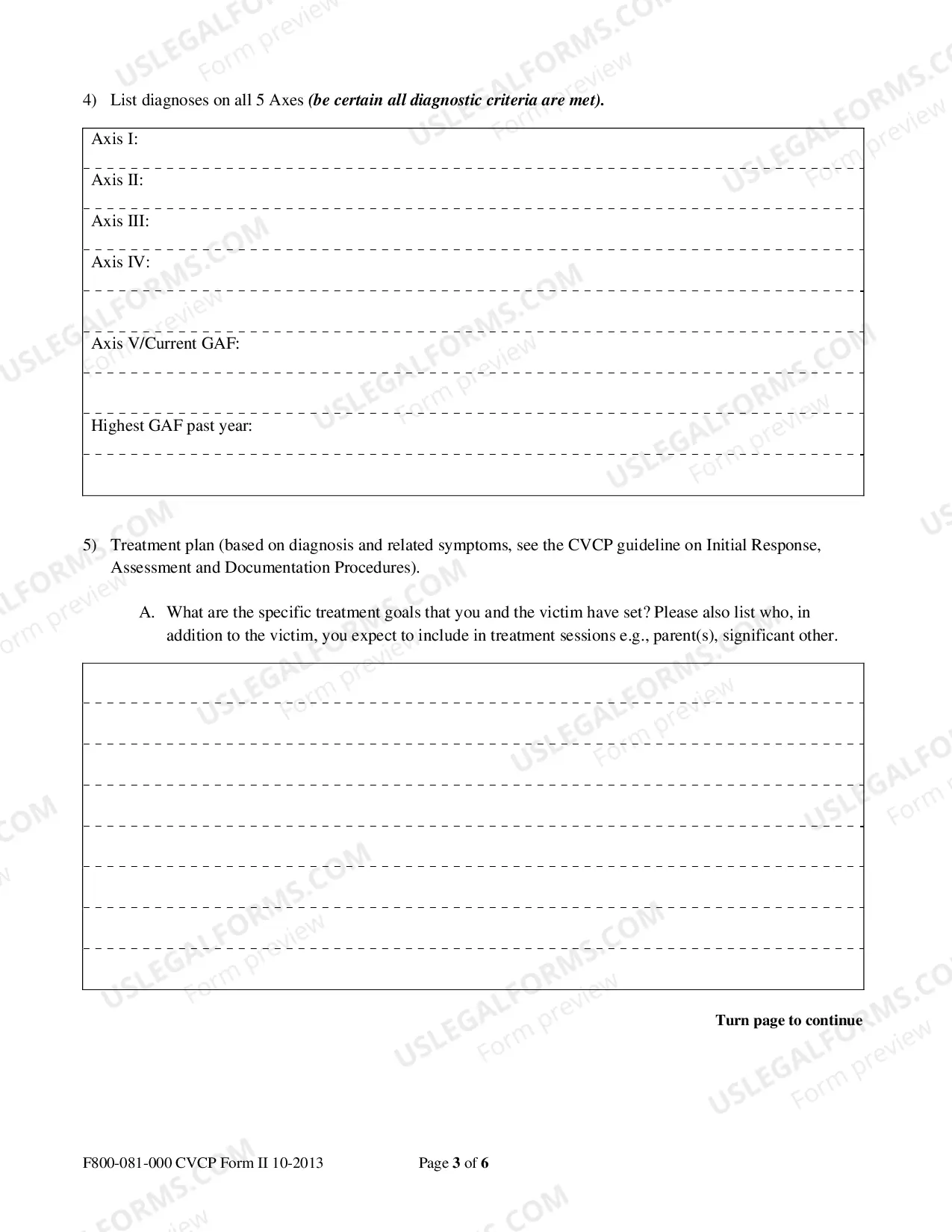 Preview CVCP Initial Response And Assessment Form II