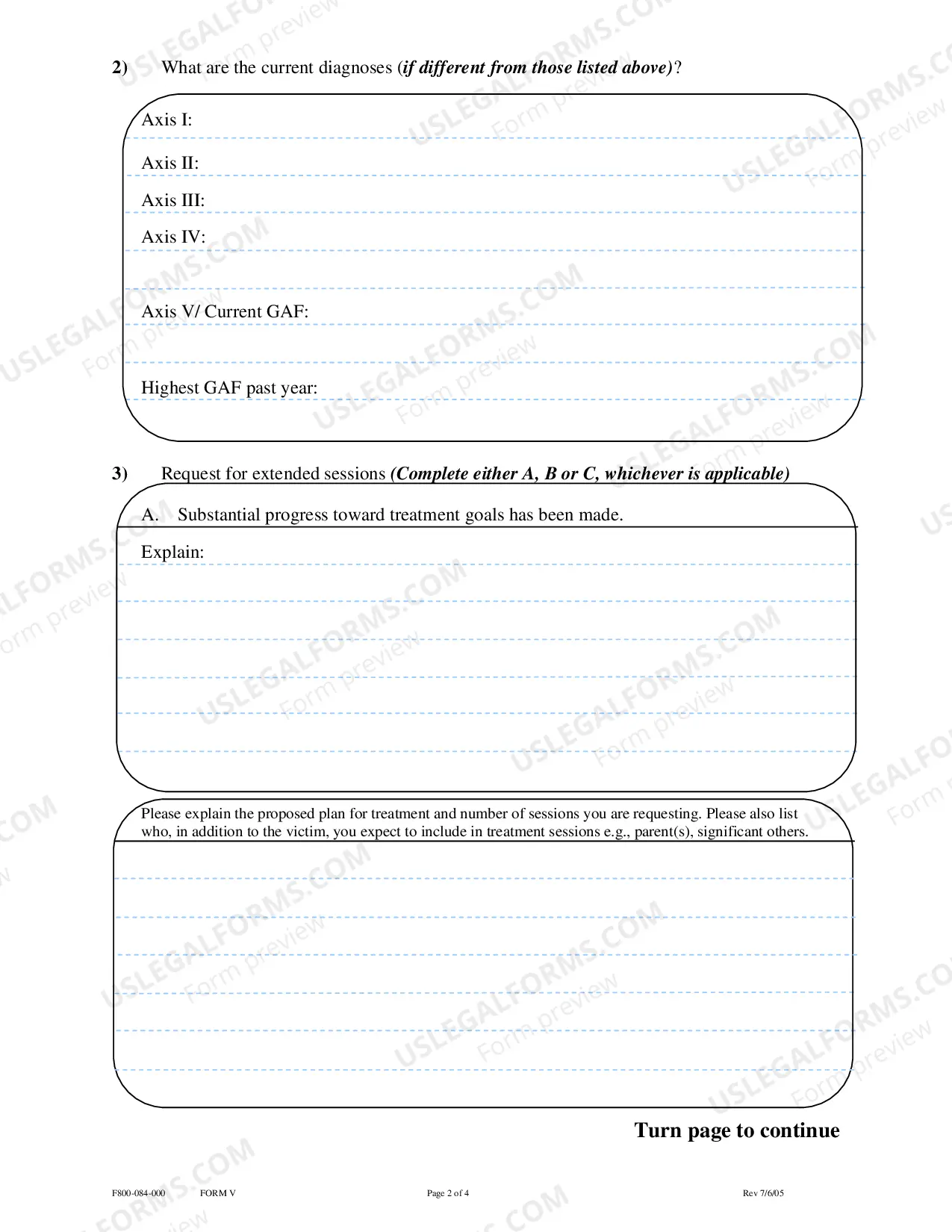 Preview CVCP Treatment Report Form V