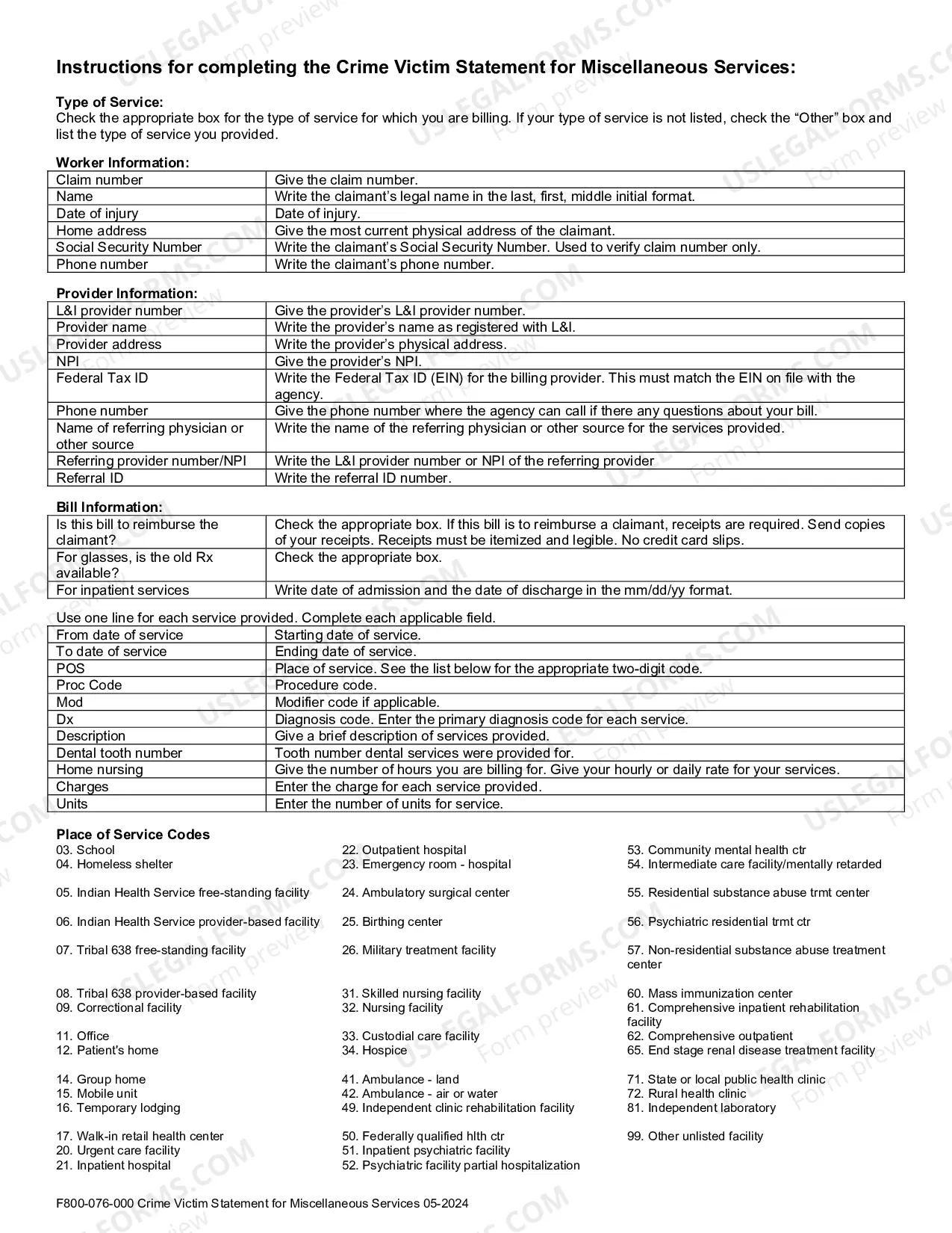 Preview Statement For Crime Victim Misc Services