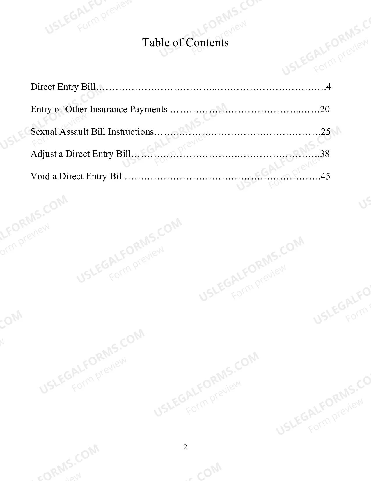 Preview Crime Victims Direct Entry Billing Manual
