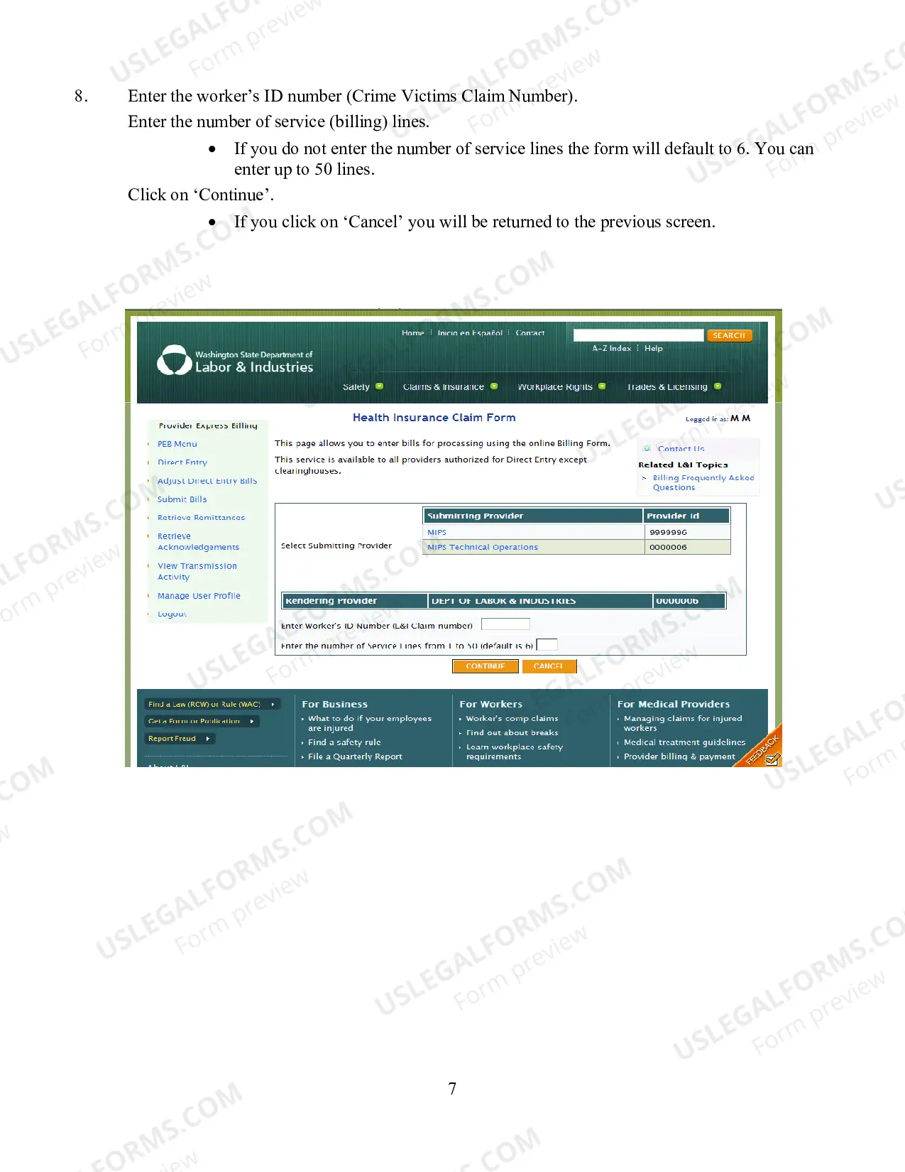 Preview Crime Victims Direct Entry Billing Manual