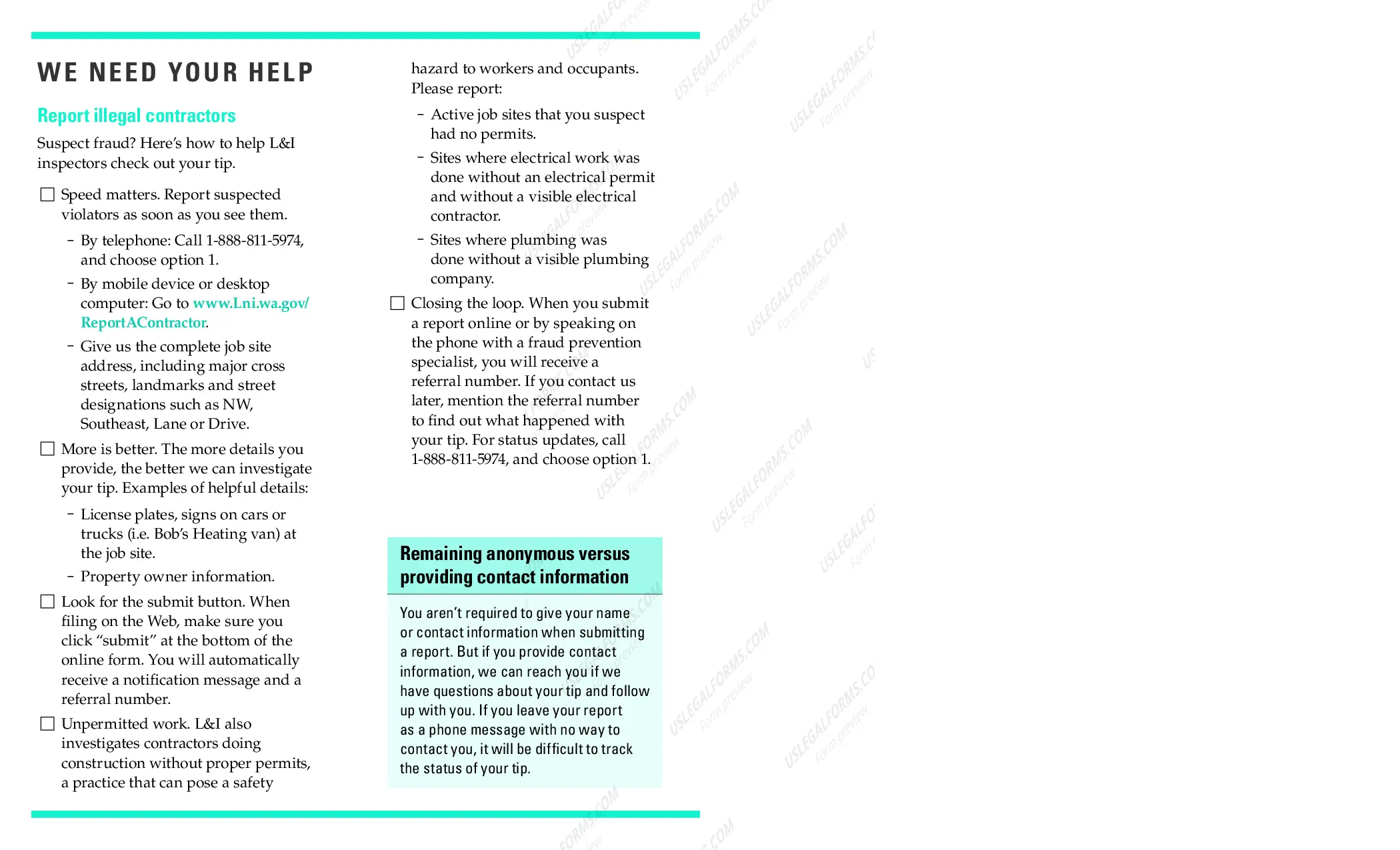 Preview Stop illegal contracting: See it? Report it.