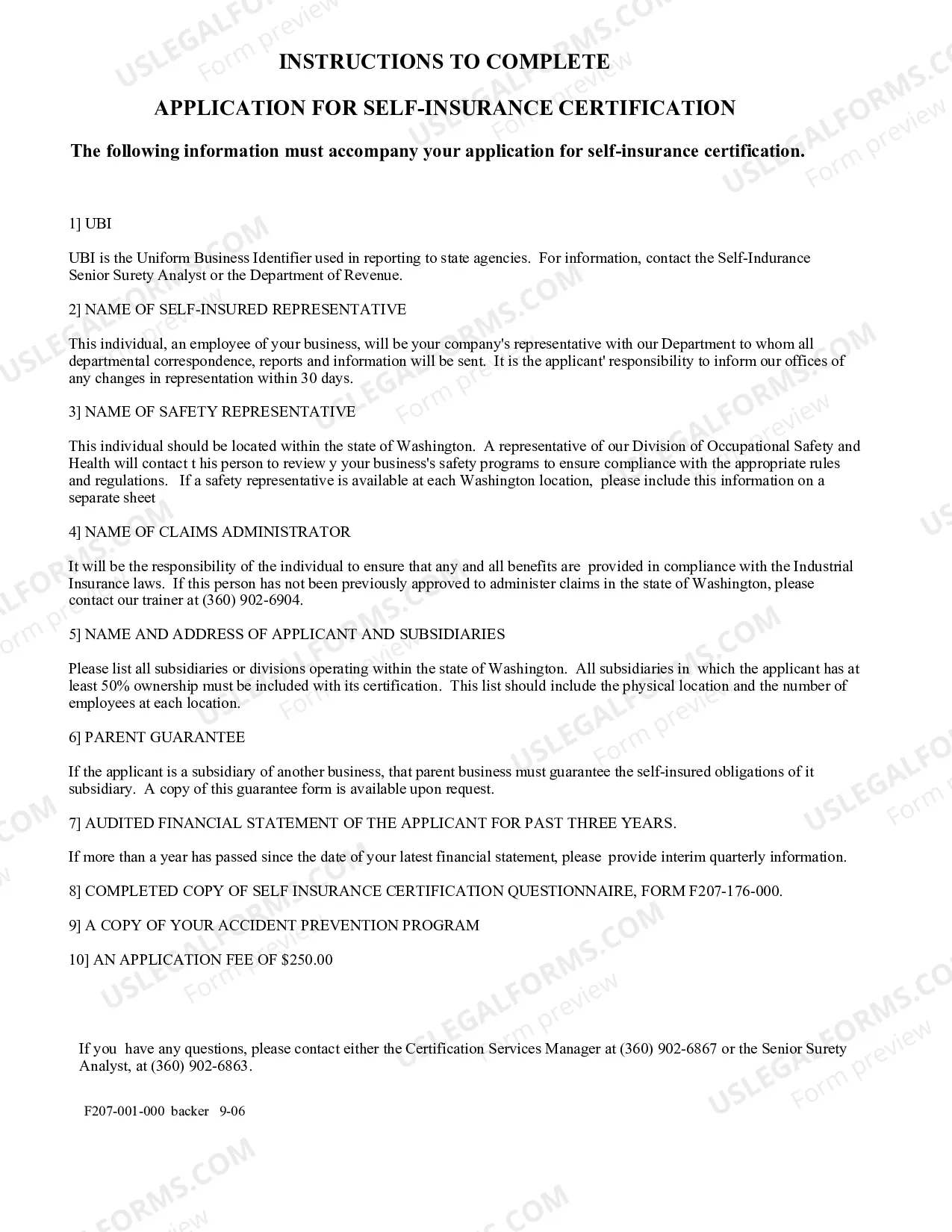Preview Application For Self-Insurance Certification