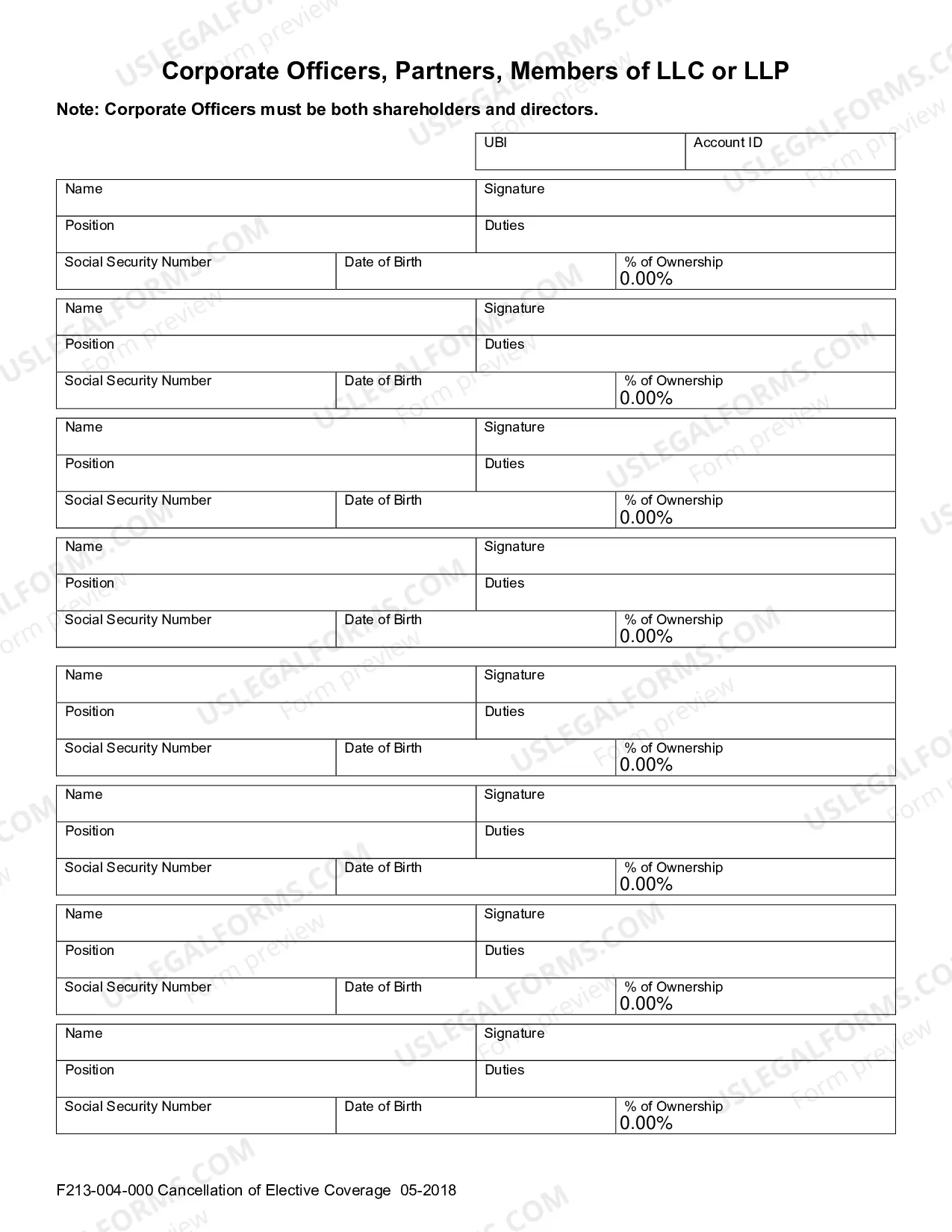 Preview Cancellation of Elective Coverage