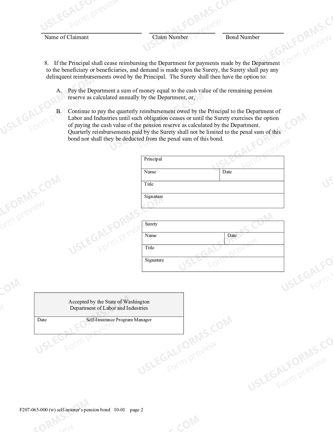 Preview Self Insurers Pension Bond