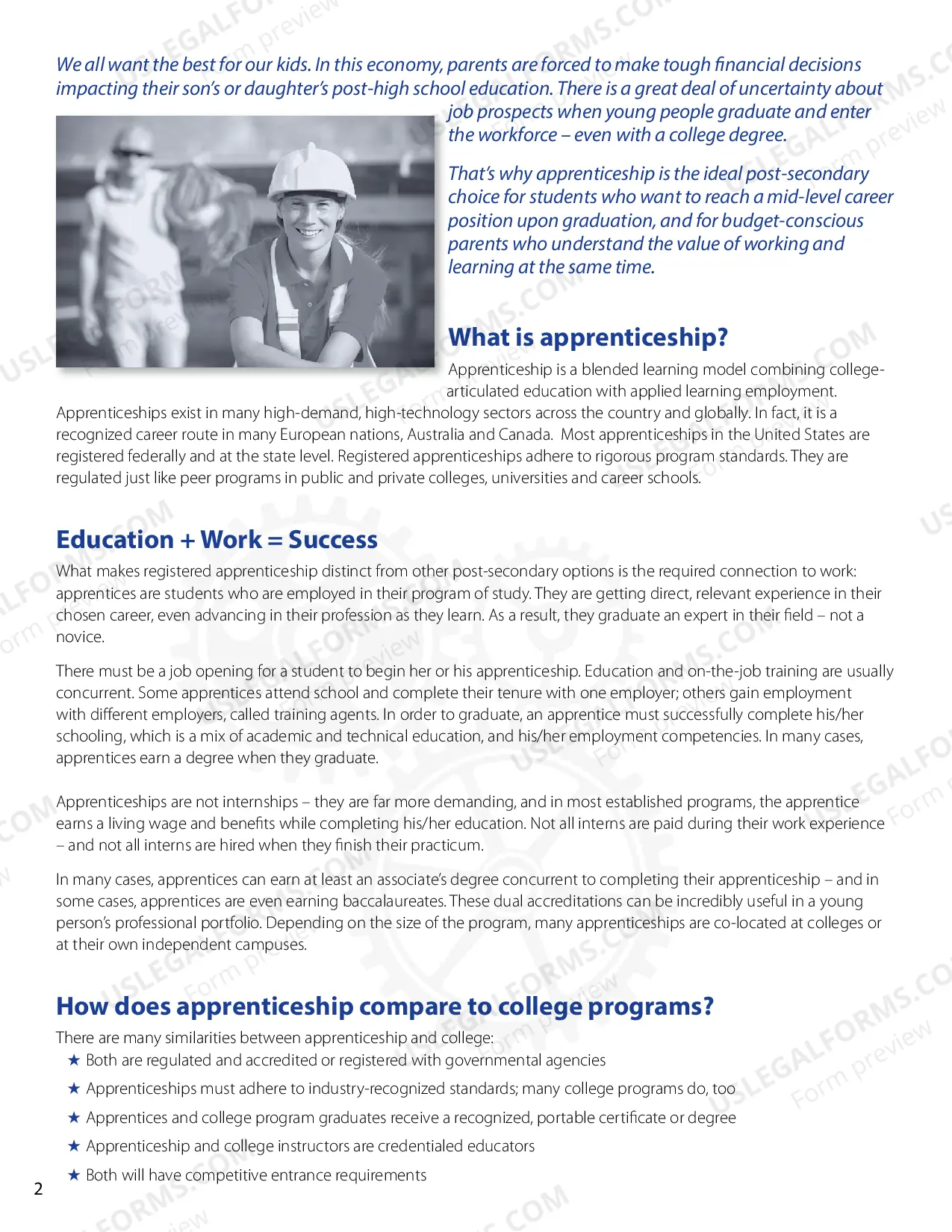 Preview A Parents' Guide to Apprenticeships