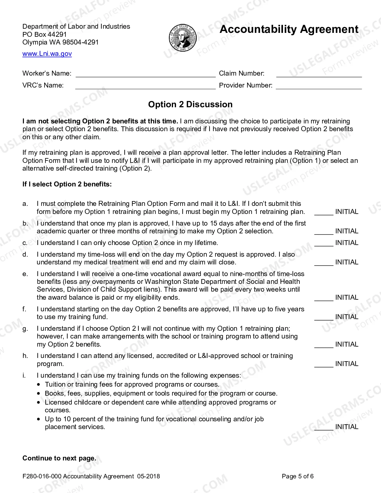 Preview Accountability Agreement