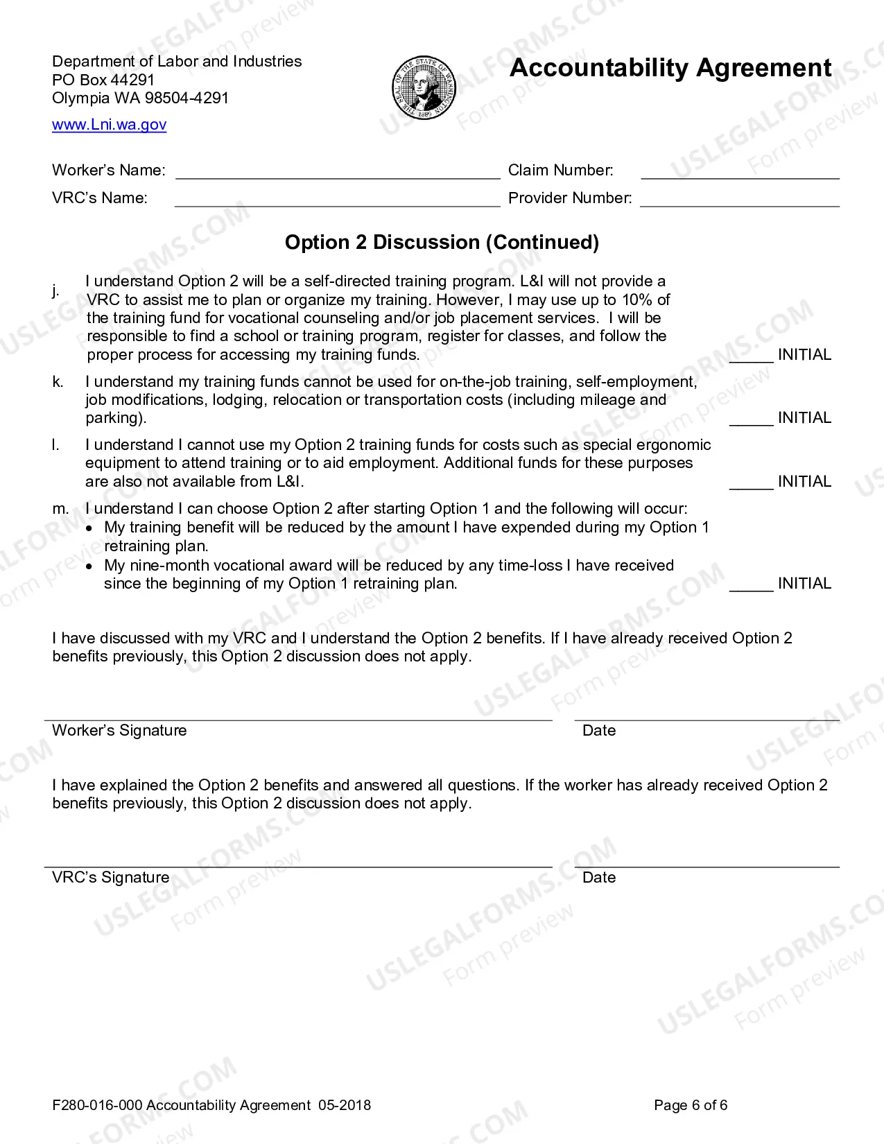 Preview Accountability Agreement