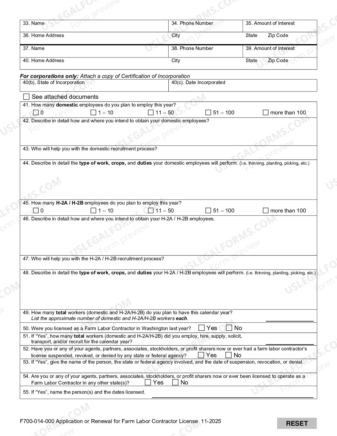 Preview Application for Farm Labor Contractor License