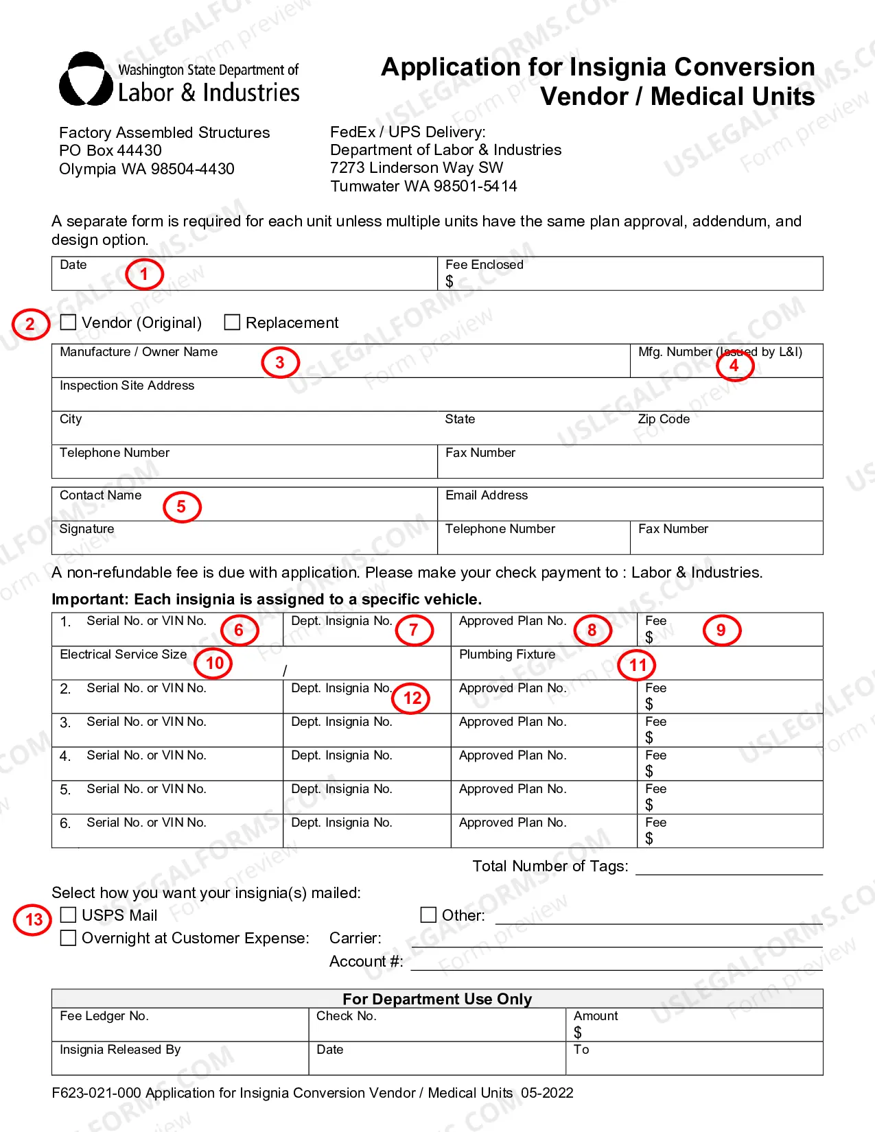 Preview Application for Insignia Conversion Vendor/Medical Units