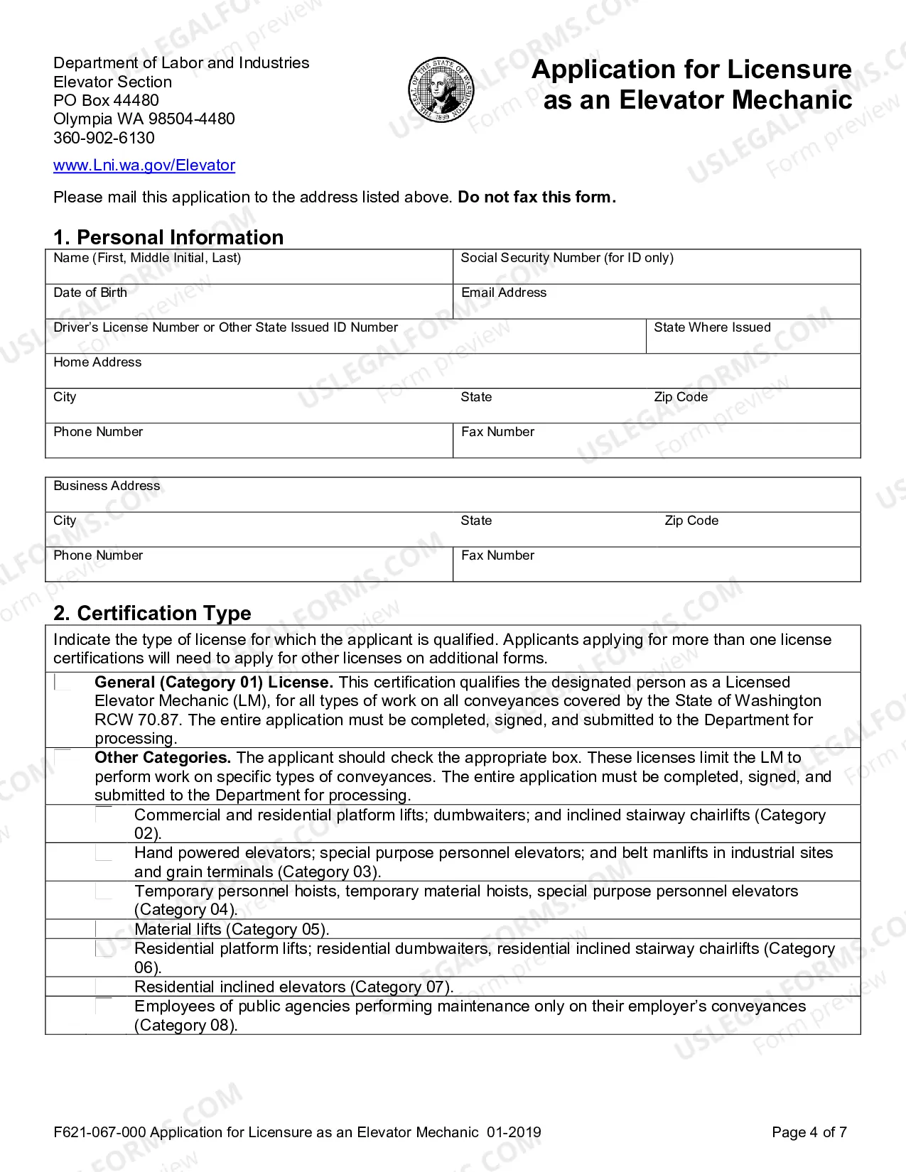 Preview Application for Licensure as an Elevator Mechanic