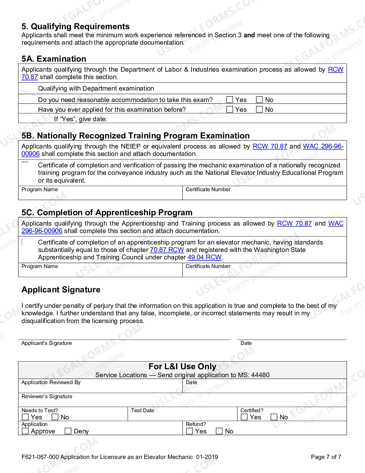 Preview Application for Licensure as an Elevator Mechanic