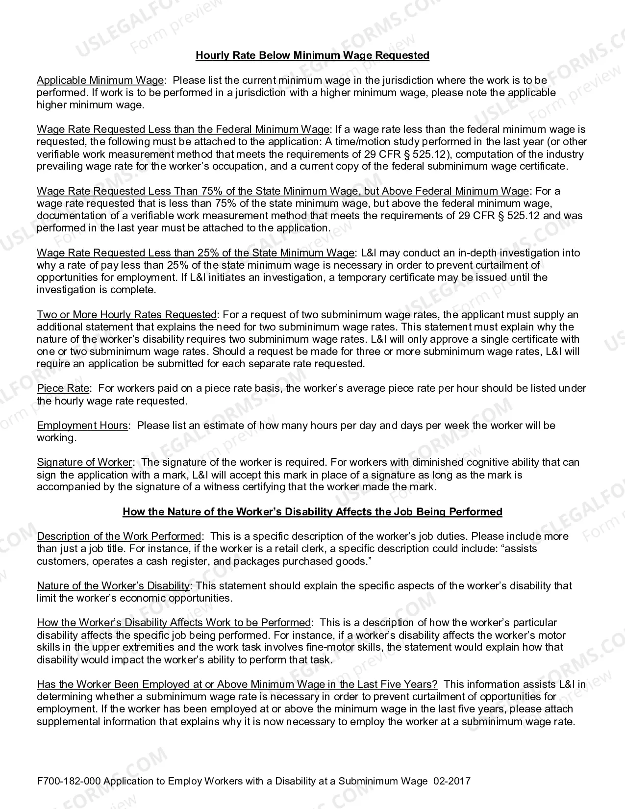 Preview Application to Employ Workers with a Disability at a Subminimum Wage