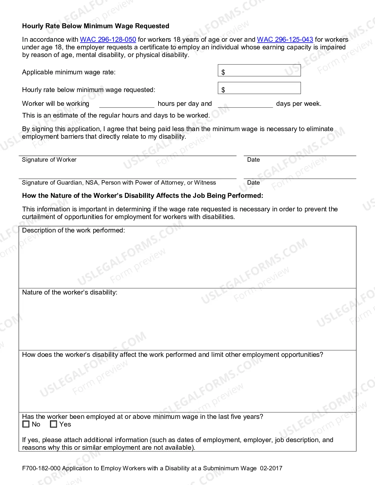 Preview Application to Employ Workers with a Disability at a Subminimum Wage