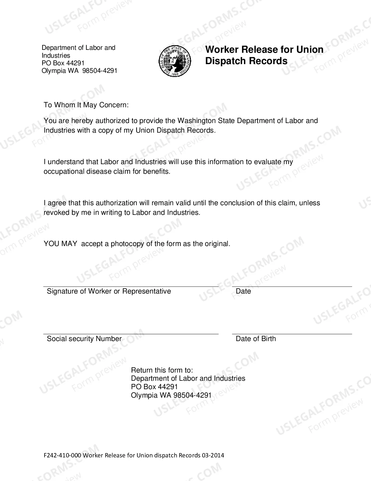 Preview Chemical Exposure Questionnaire Packet