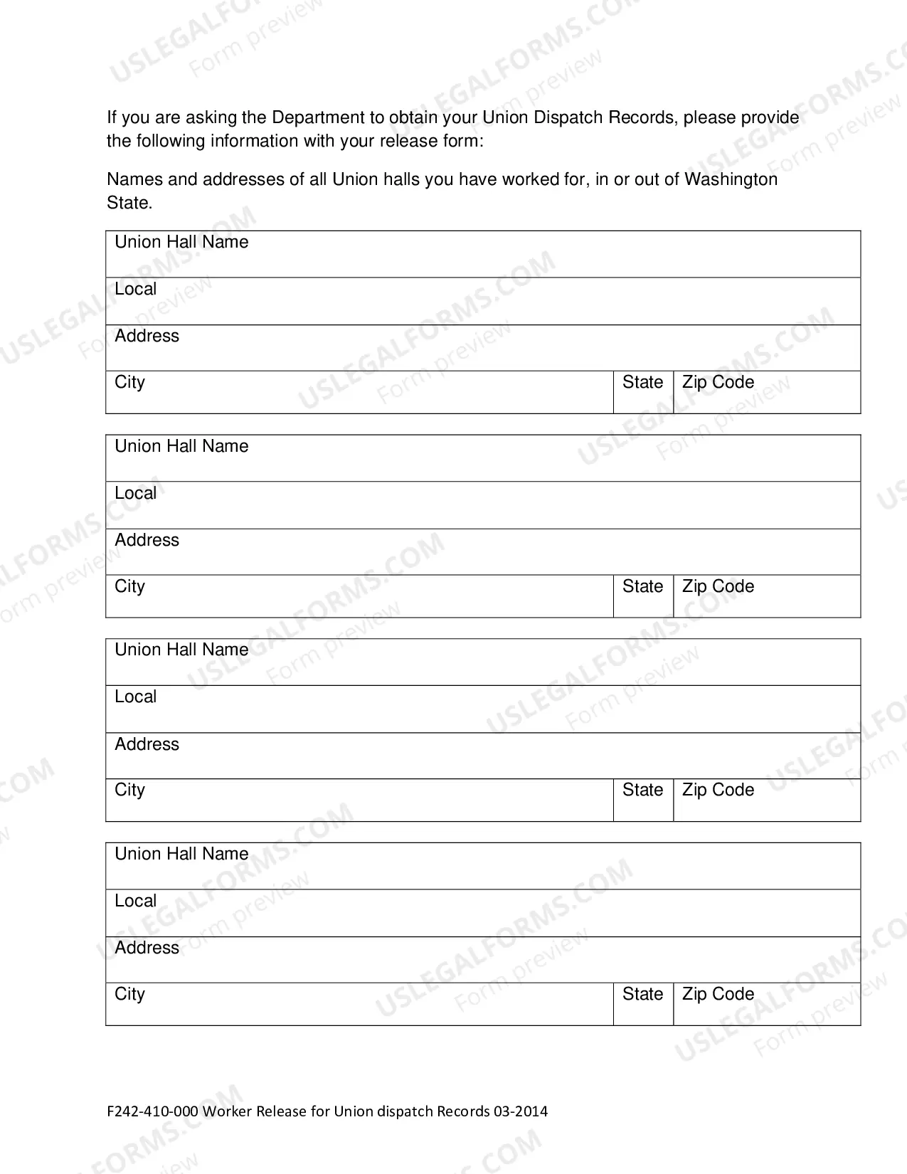 Preview Chemical Exposure Questionnaire Packet