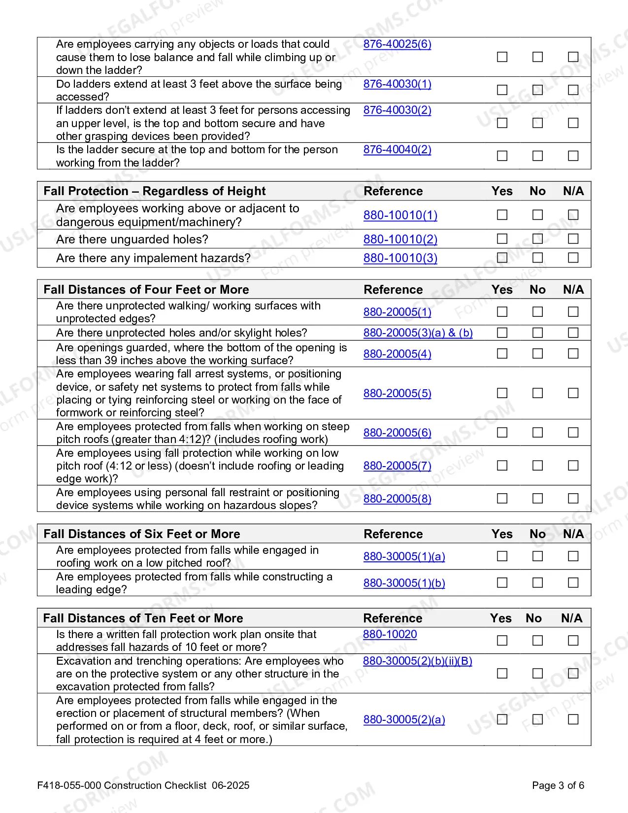 Preview Construction Checklist - Safety