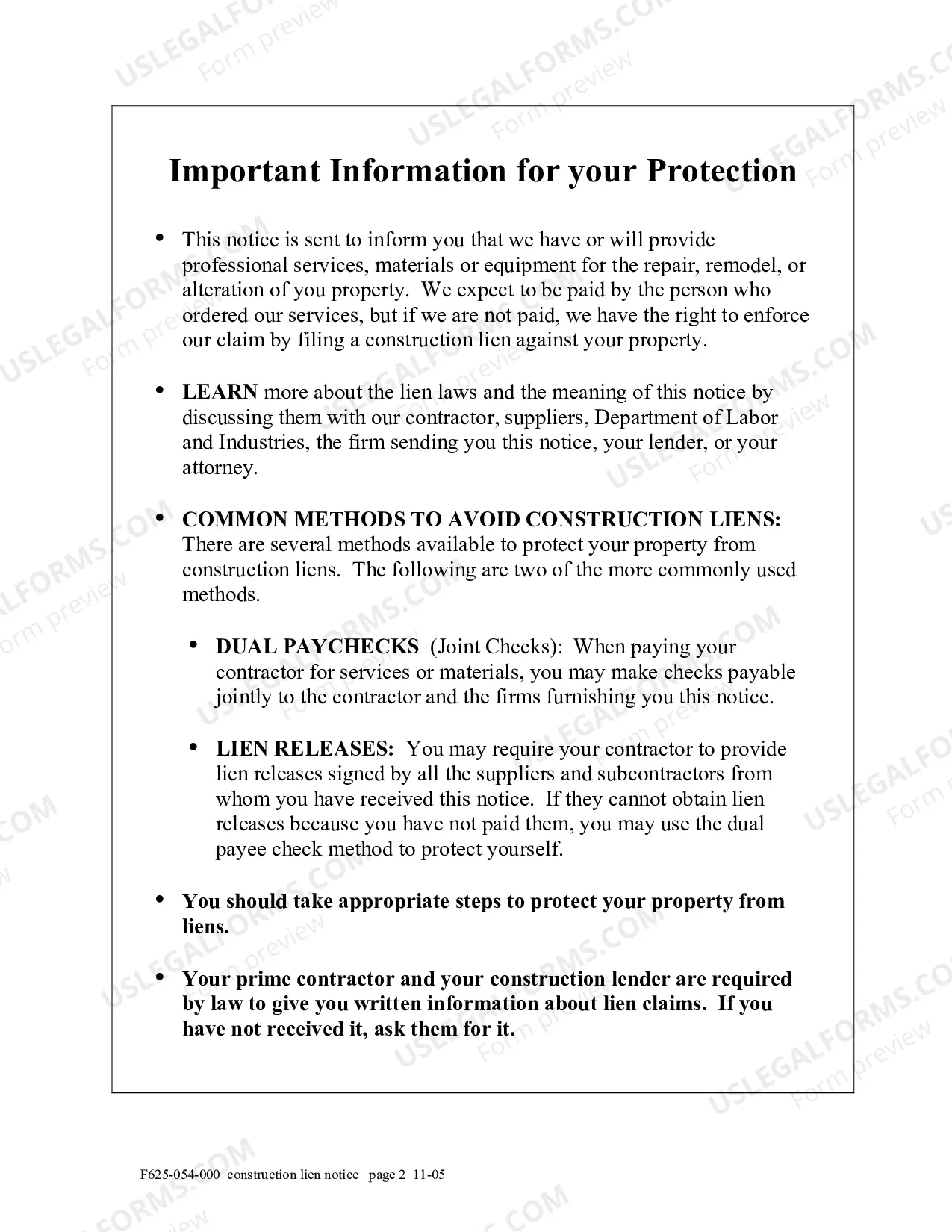 Preview Construction Lien Notice