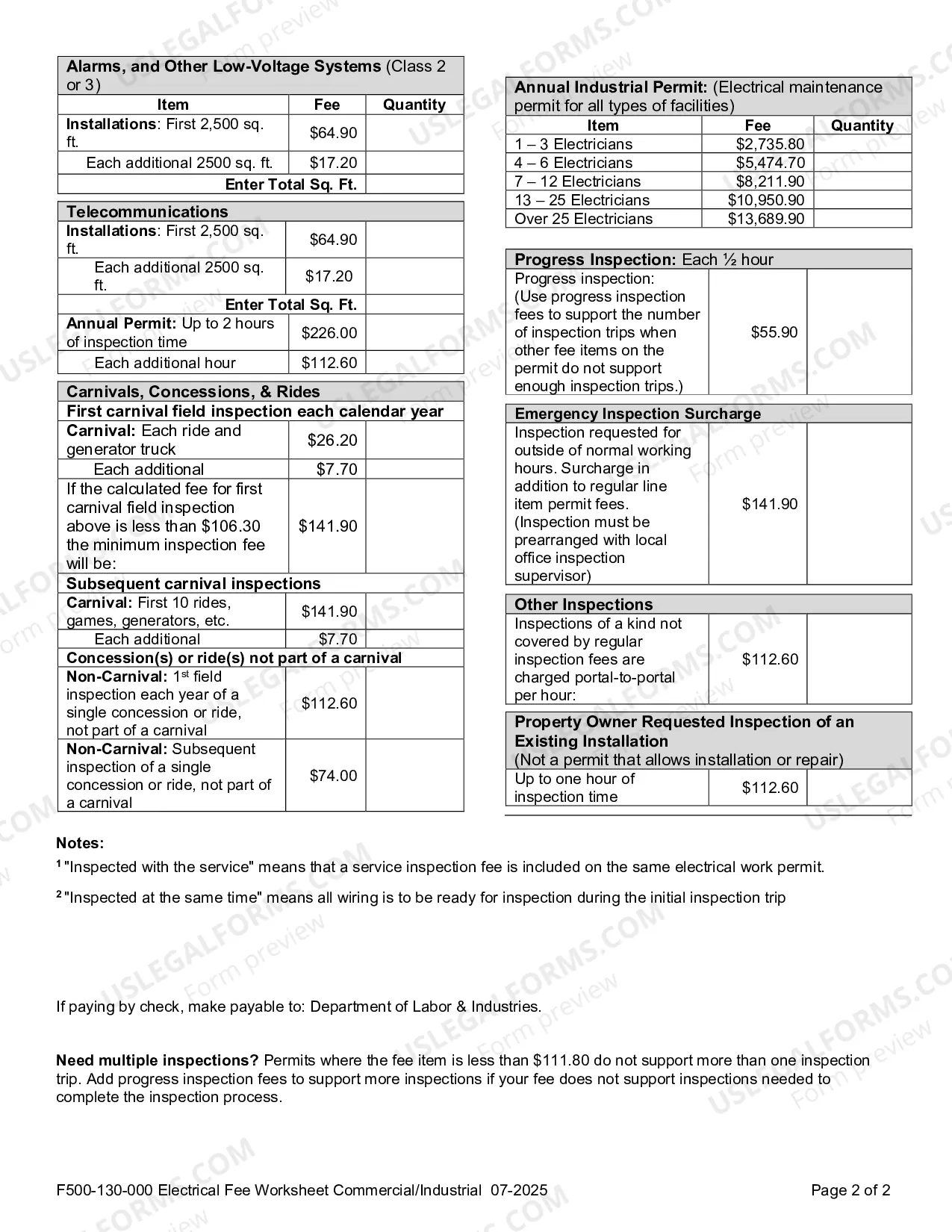 Preview Contractor Electrical Work Permit Application