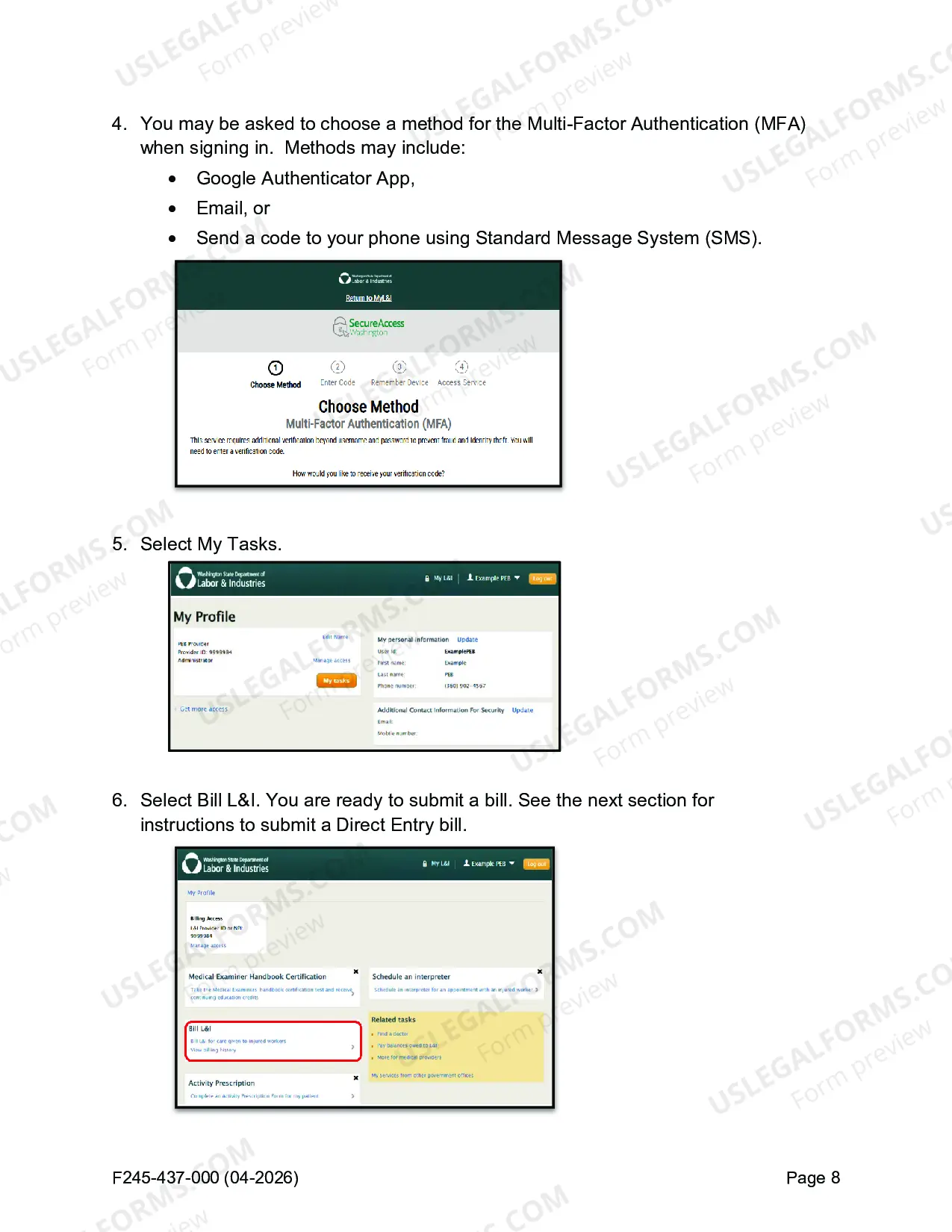 Preview Direct Entry Billing Manual
