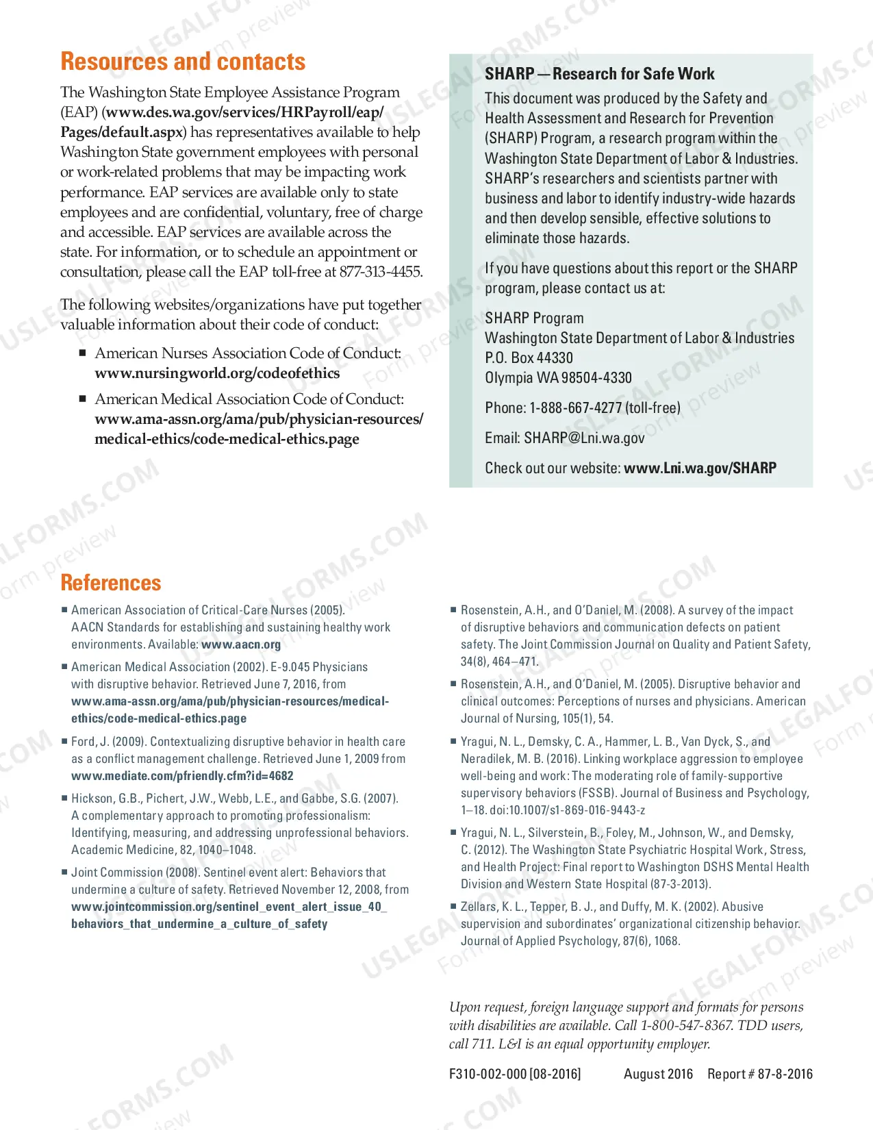 Preview Disruptive Behavior in Health Care (SHARP)