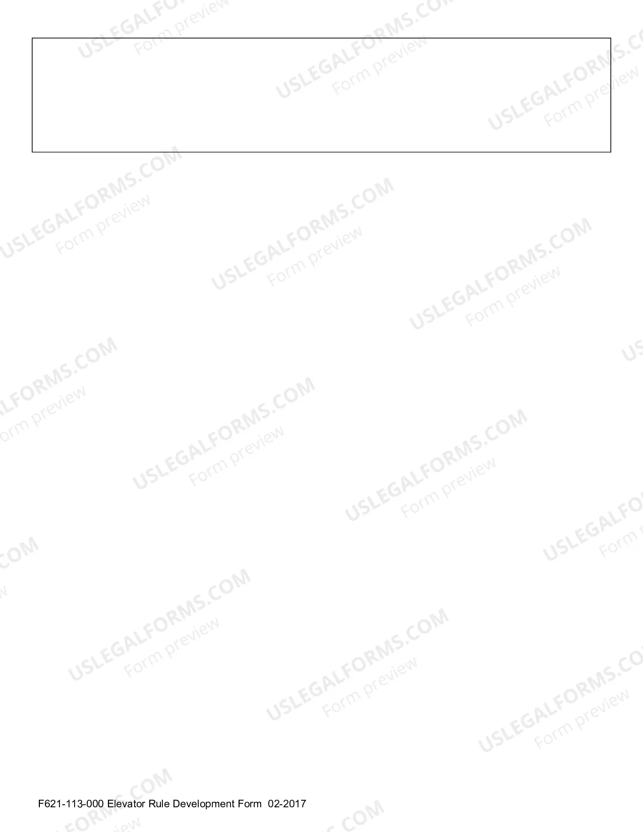 Preview Elevator Rule Development Form