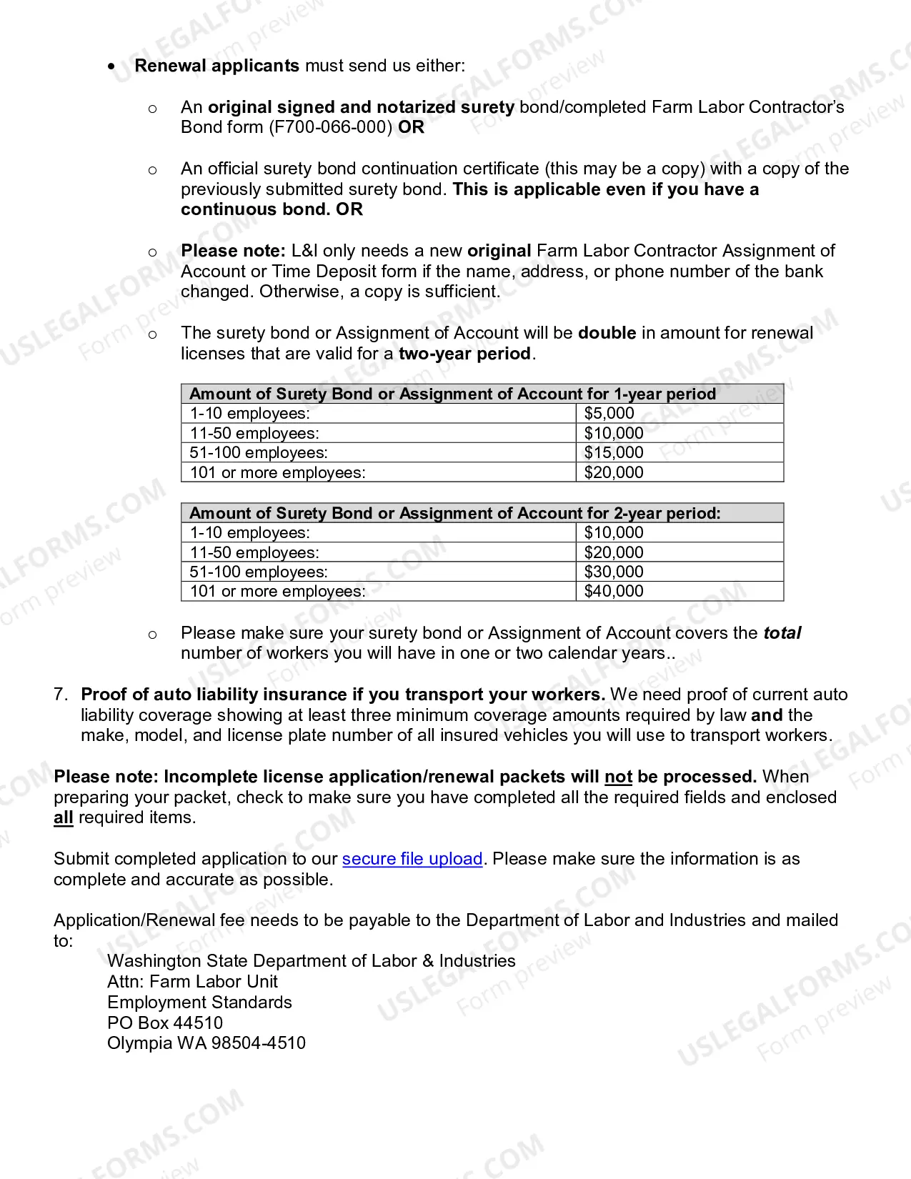 Preview Farm Labor Contractor Application/Renewal Packet