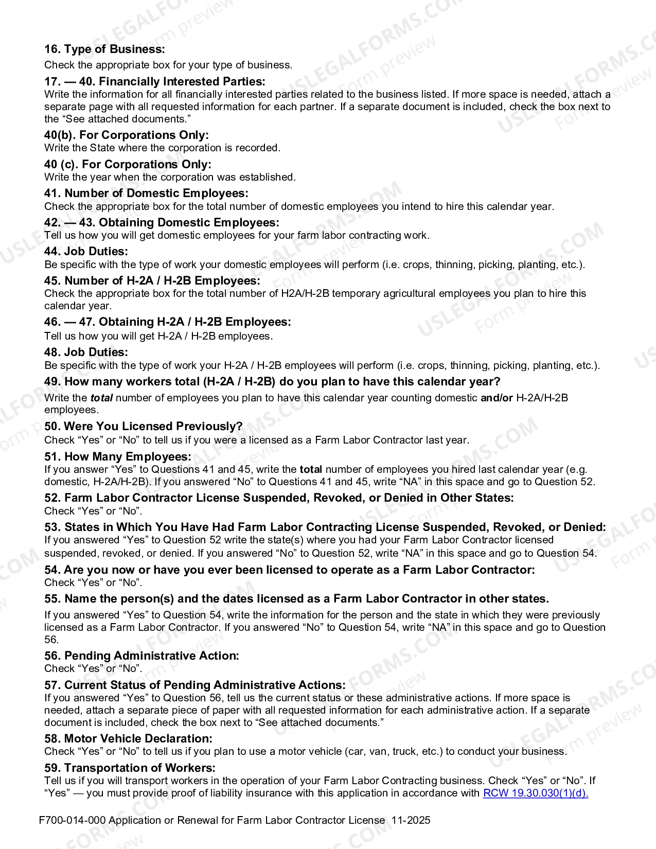 Preview Farm Labor Contractor Application/Renewal Packet