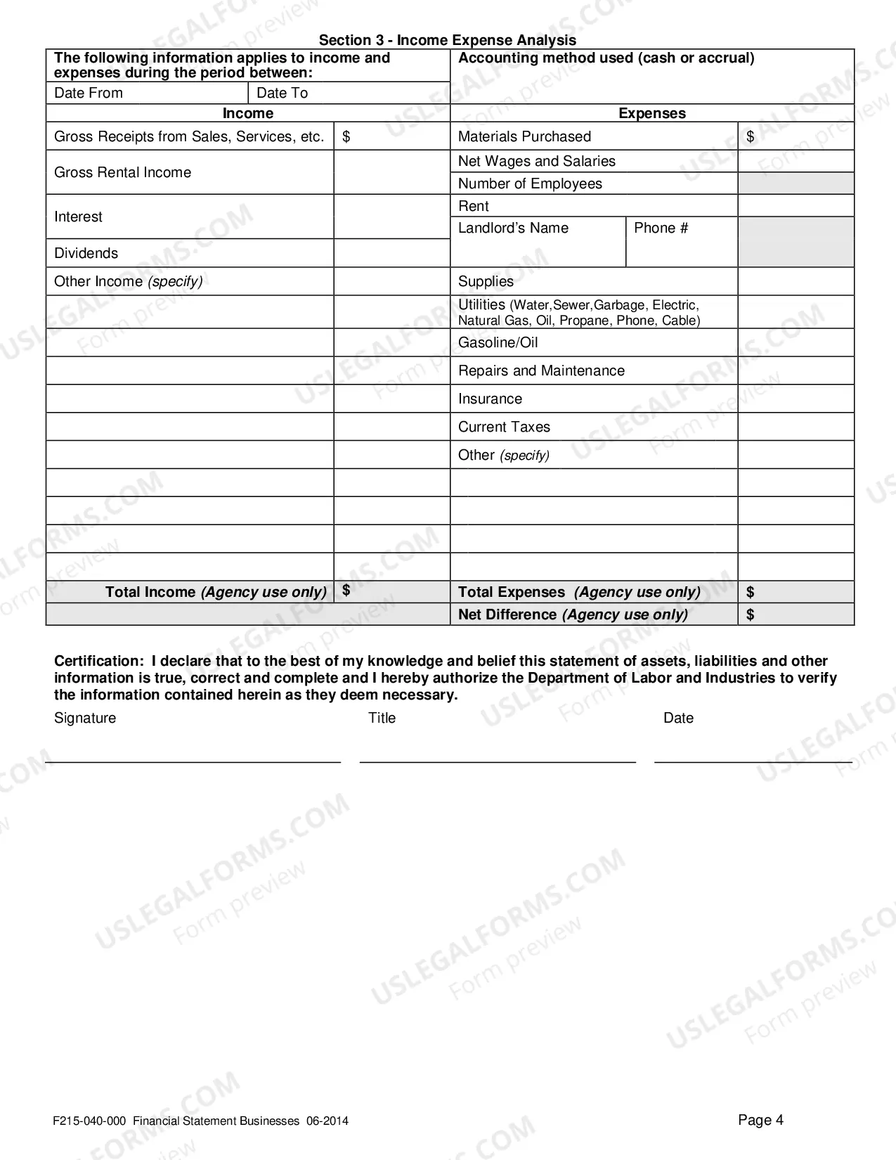 Preview Financial Statement Businesses