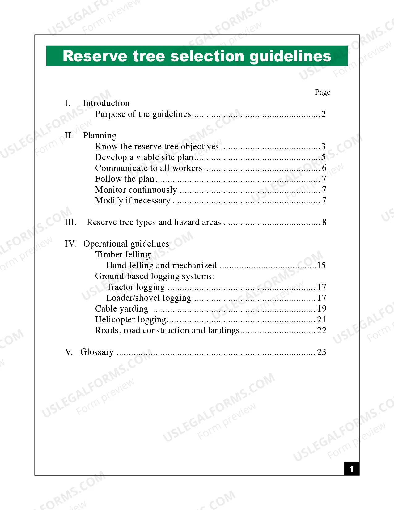 Preview Guidelines for Selecting Reserve Trees