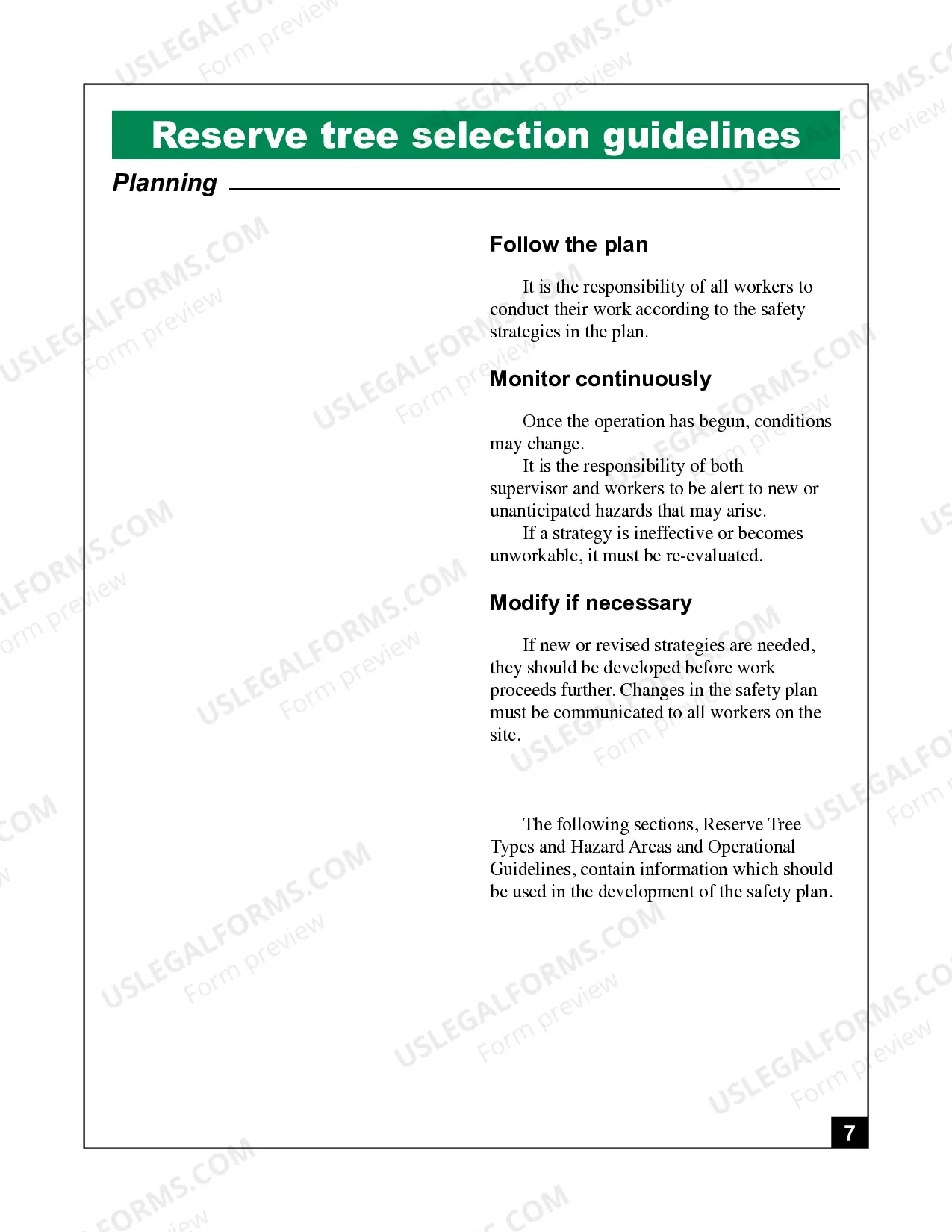 Preview Guidelines for Selecting Reserve Trees
