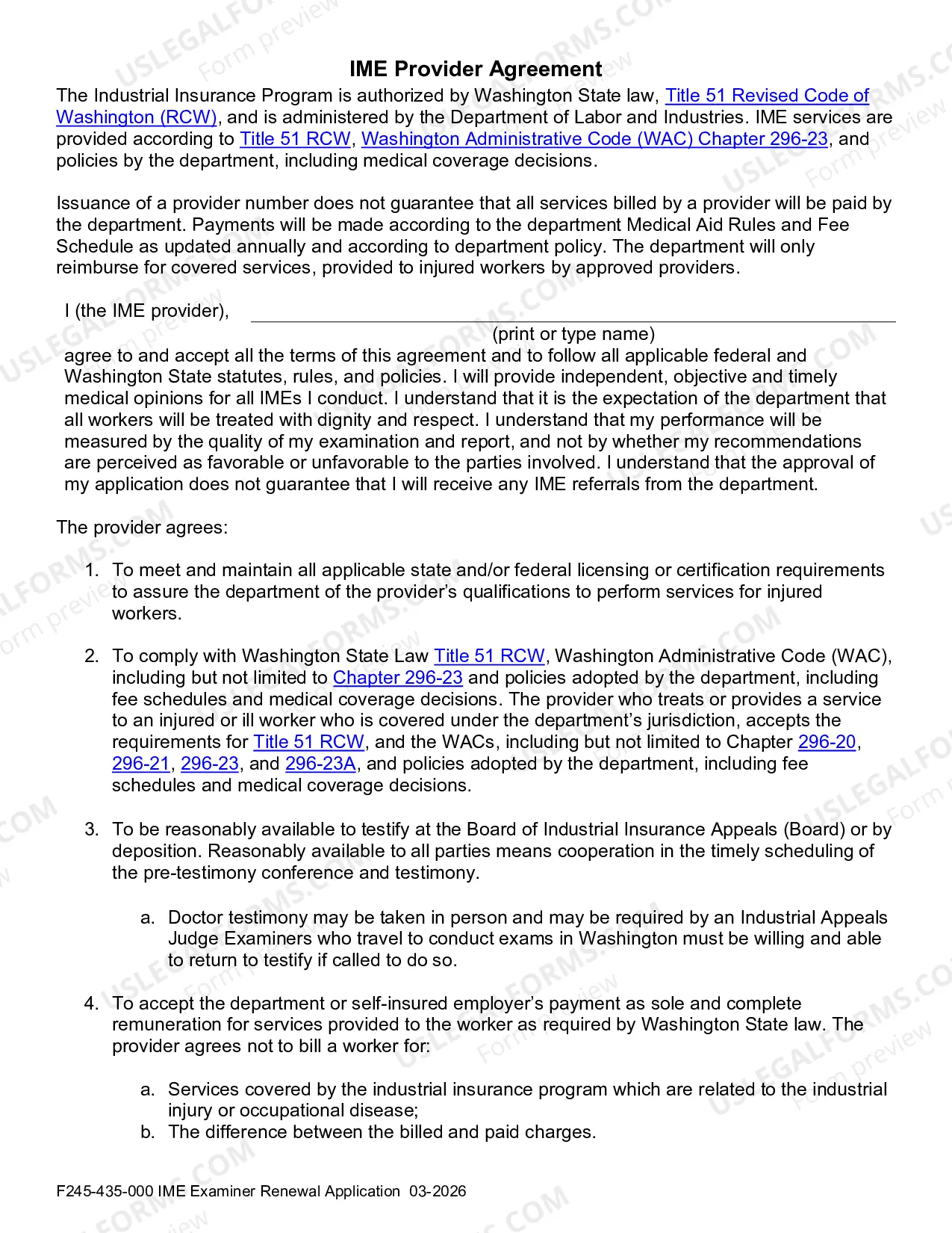 Preview IME Provider Renewal Application