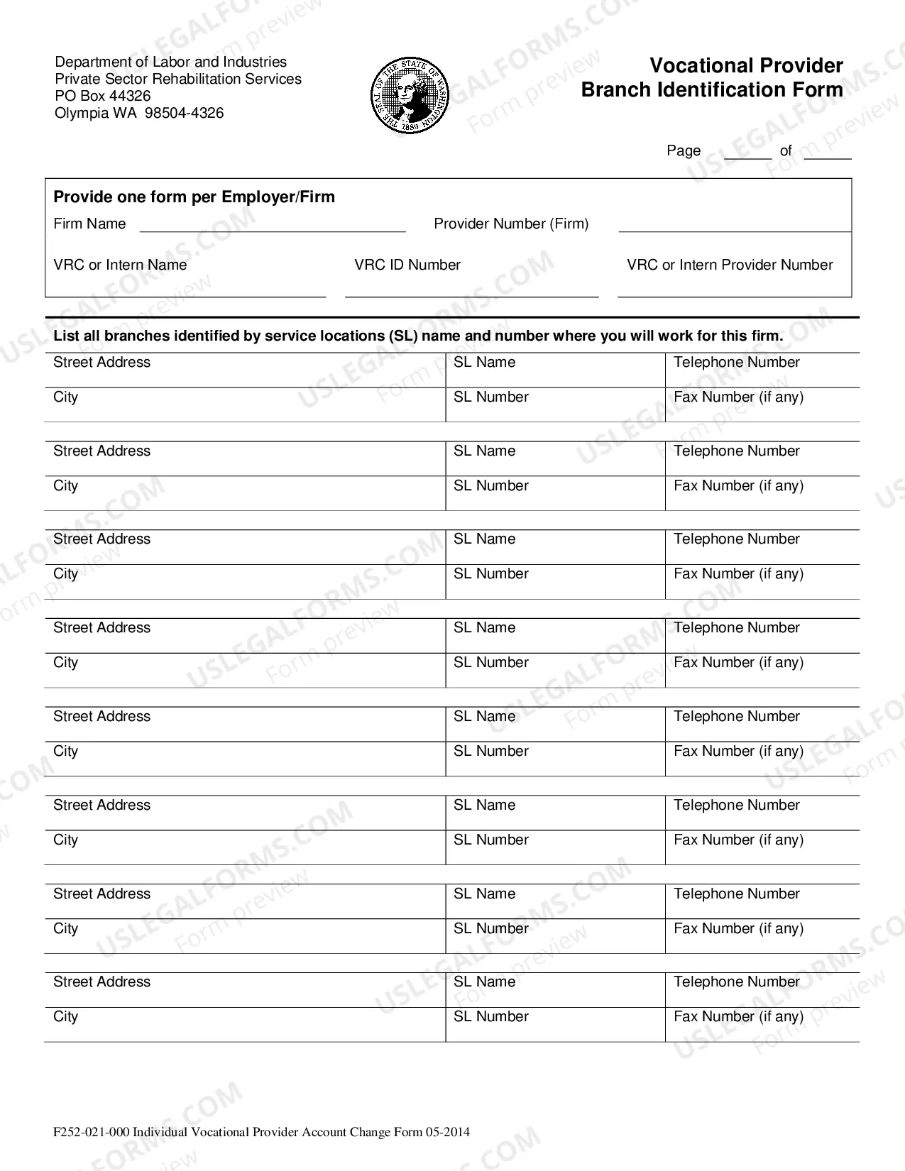 Preview Individual Vocational Provider Account Change Form