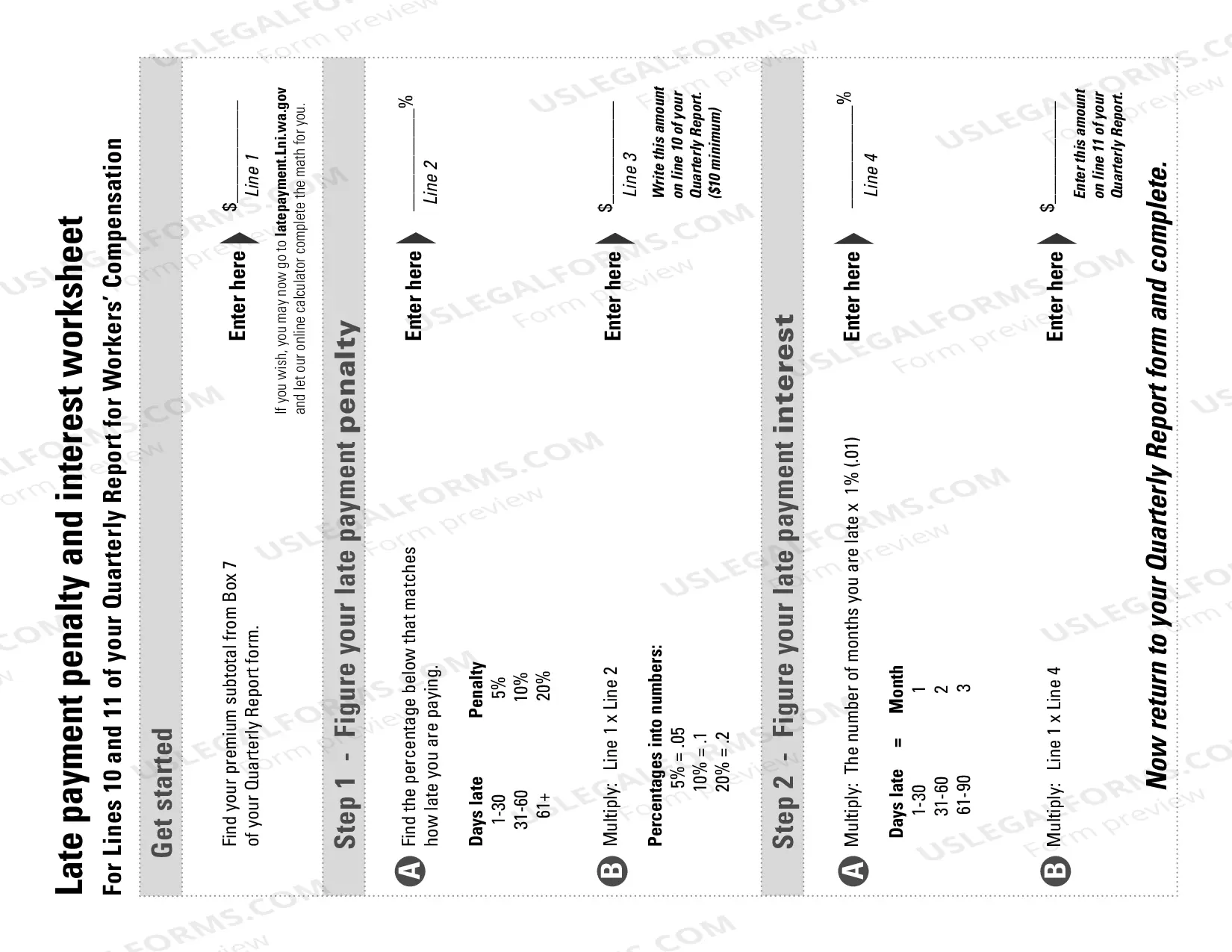 Preview Instructions for completing the Workers' Compensation Employer's Quarterly Report
