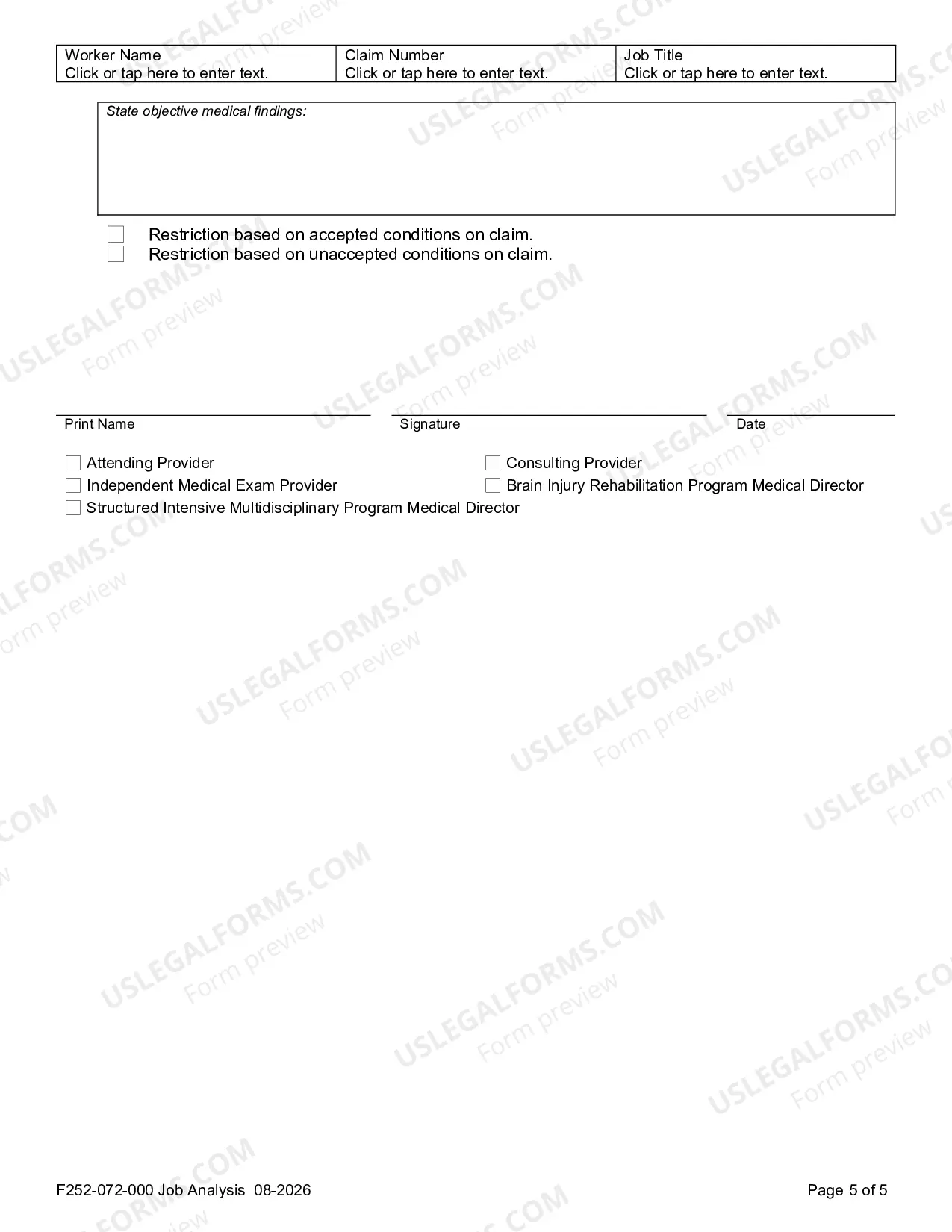 Preview Job Analysis