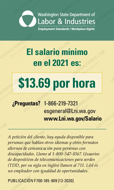 Preview Minimum wage card for workers
